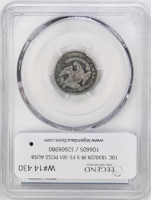 1830/29 10c Overdate, JR-5, FS-301 VF20 CAC thumbnail 23