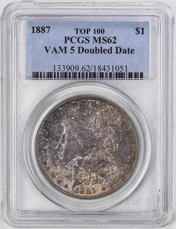 1887 $1  Doubled Date, VAM-5 VG10 CAC thumbnail 16
