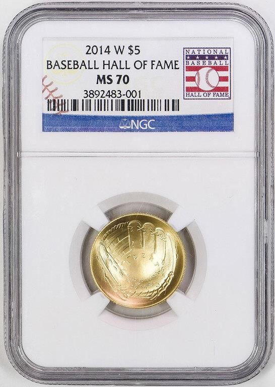 2014-W G$5  Baseball Hall of Fame MS67 thumbnail 14