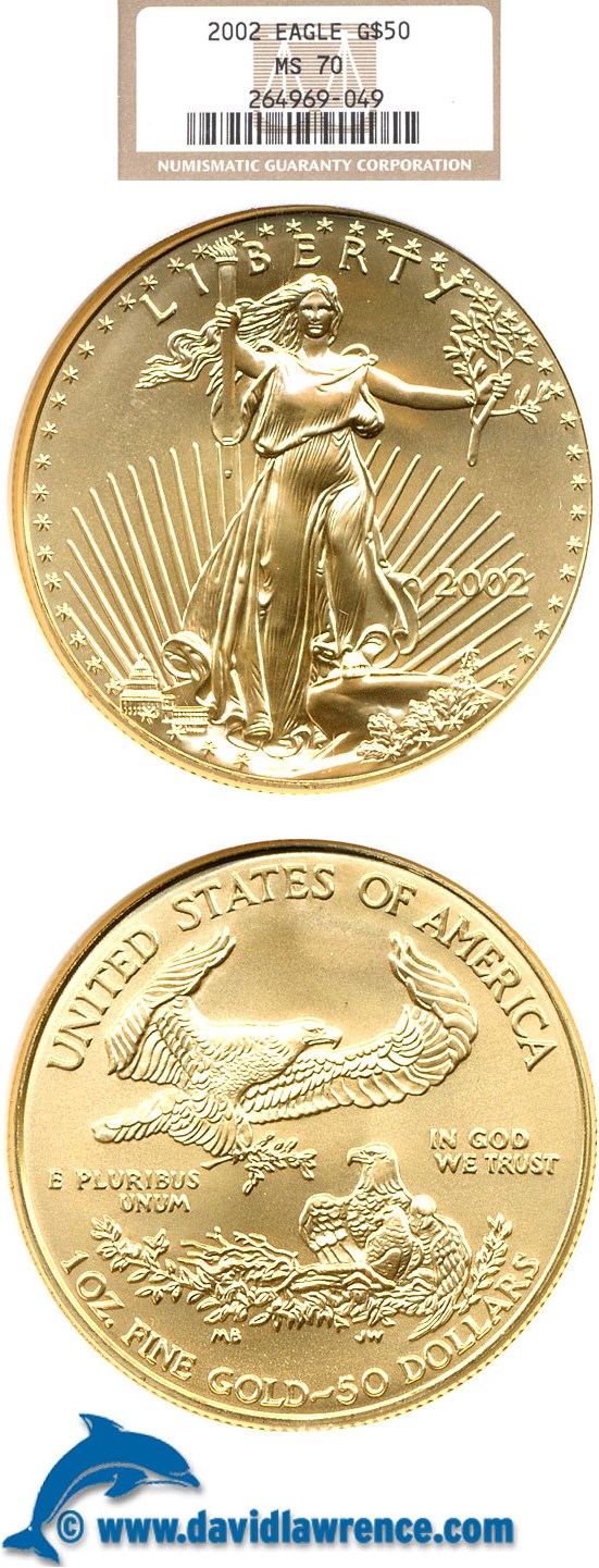 2002 G$50  Gold Eagle MS69 CAC thumbnail 22