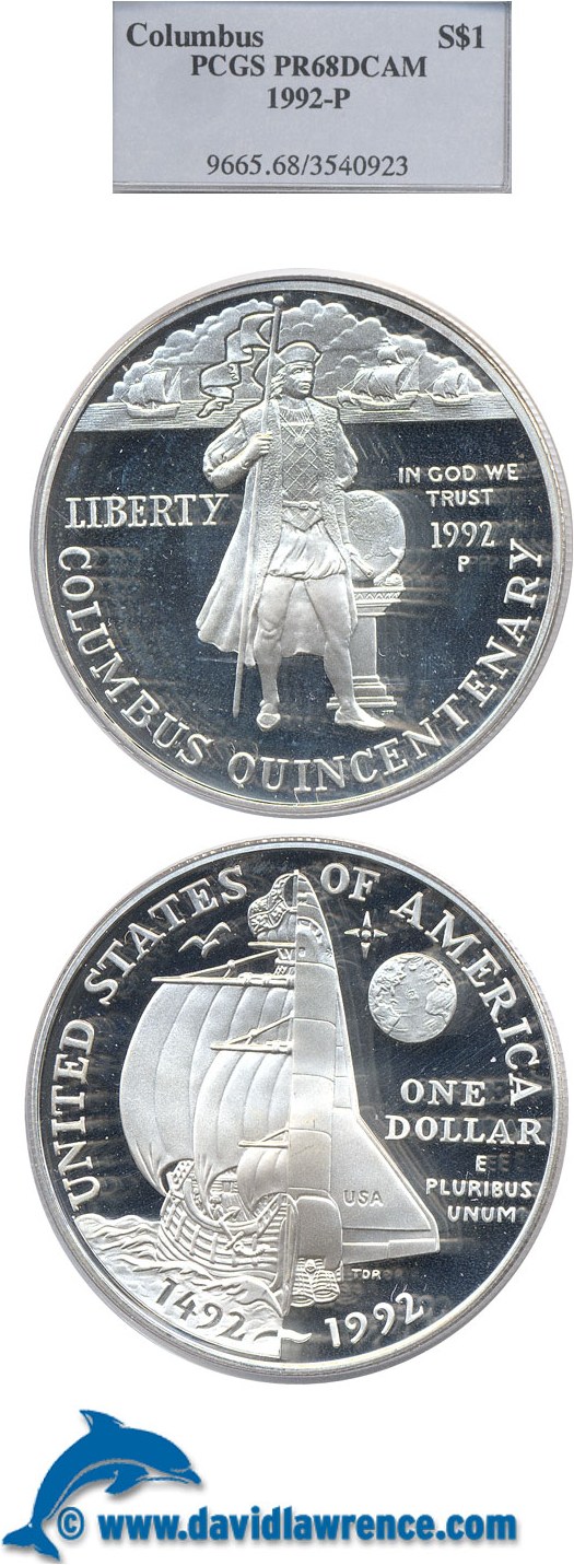 1992-P S$1 Columbus Quincentenerary PR DCAM PR66 DCAM thumbnail 19