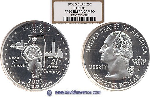 2003-S 25c Illinois, Clad PR DCAM thumbnail 19