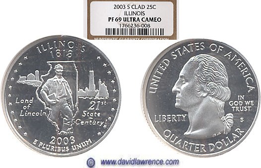 2003-S 25c Illinois, Clad PR DCAM thumbnail 20