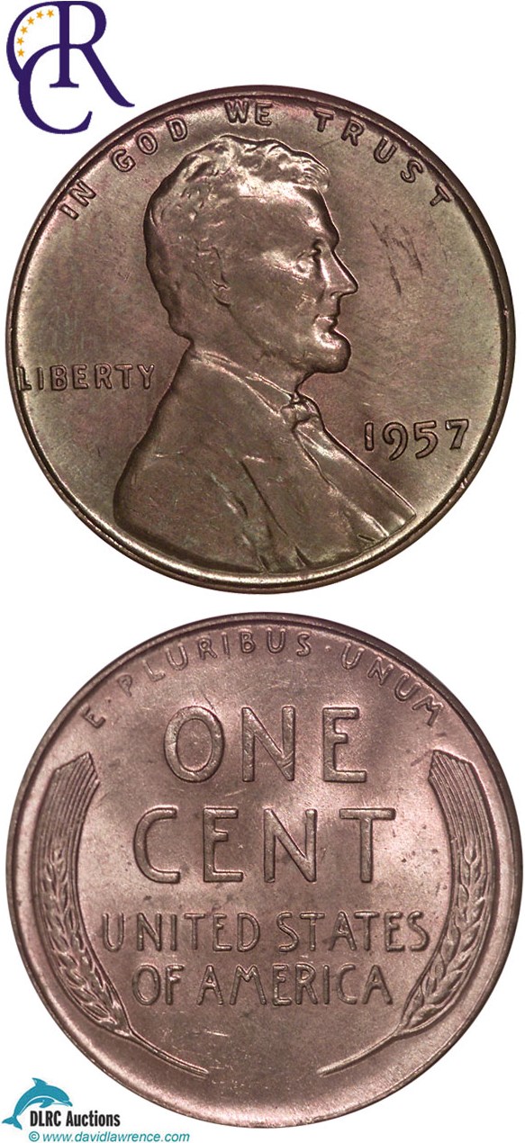 1957 1c NGC MS65 RD ex: Richmond Collection