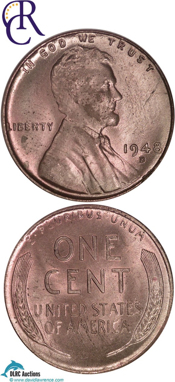 1948-D 1c NGC MS64 RD ex: Richmond Collection