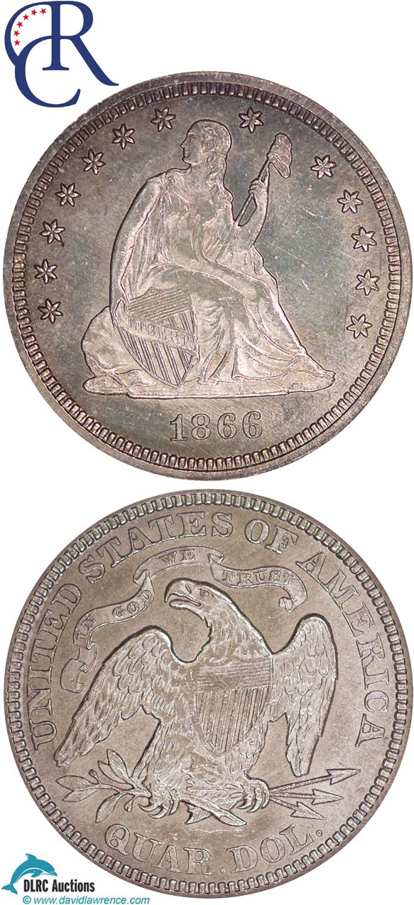 1866 25c NGC MS62