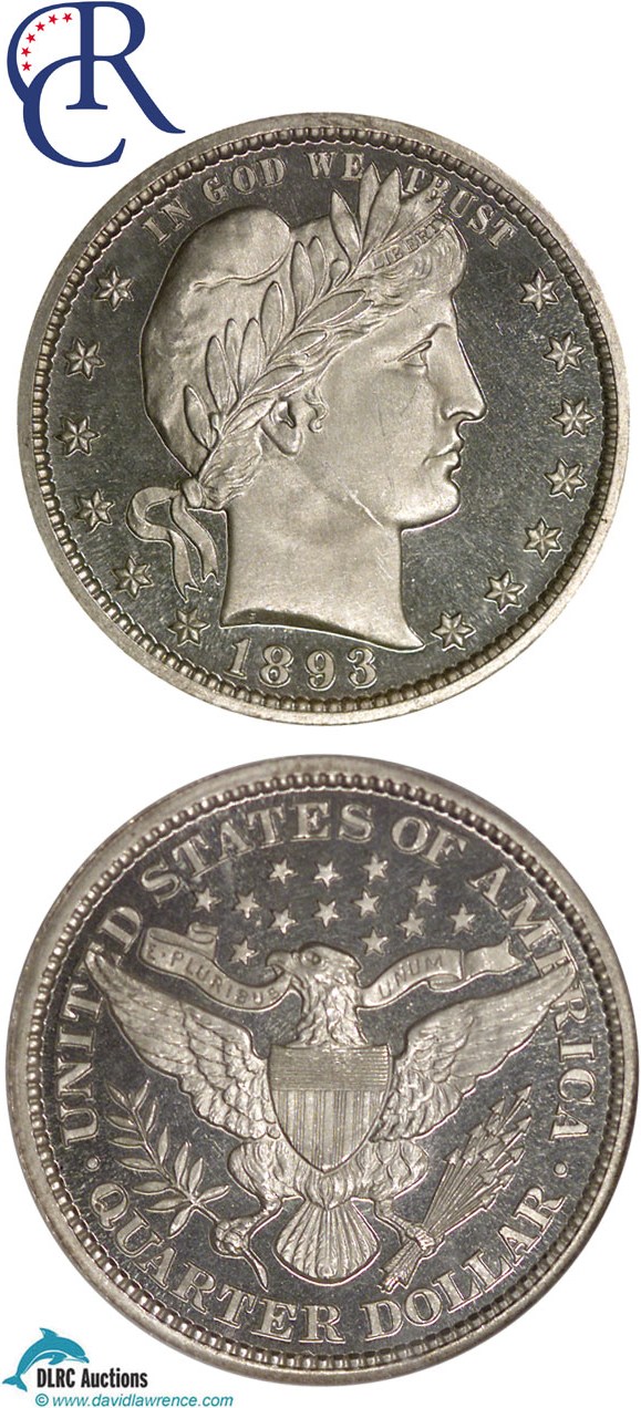 1893 25c NGC Proof 65 Ultra Cameo