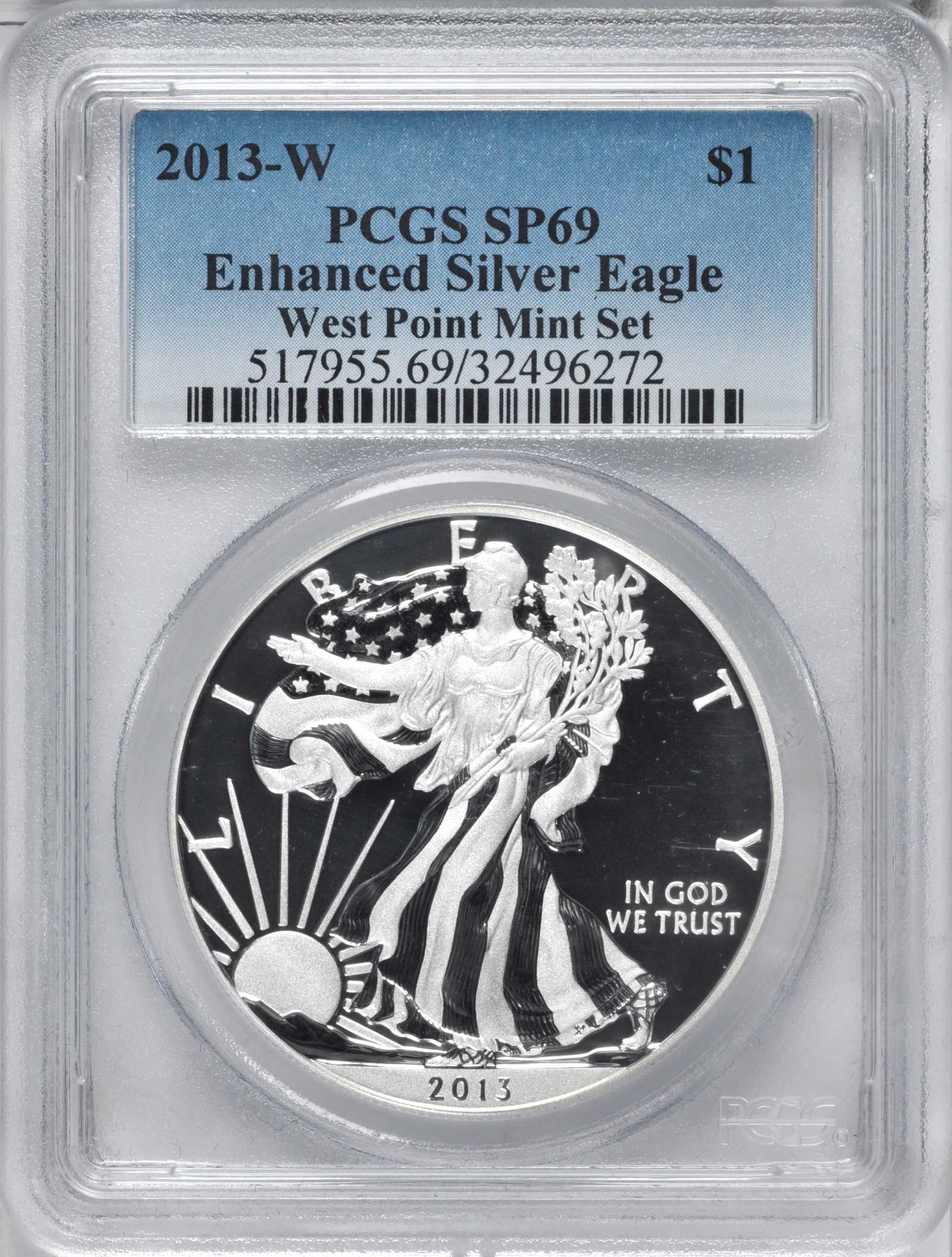 2013-W $1  Silver Eagle, Enhanced, West Point Mint Set MS65 CAC thumbnail 10