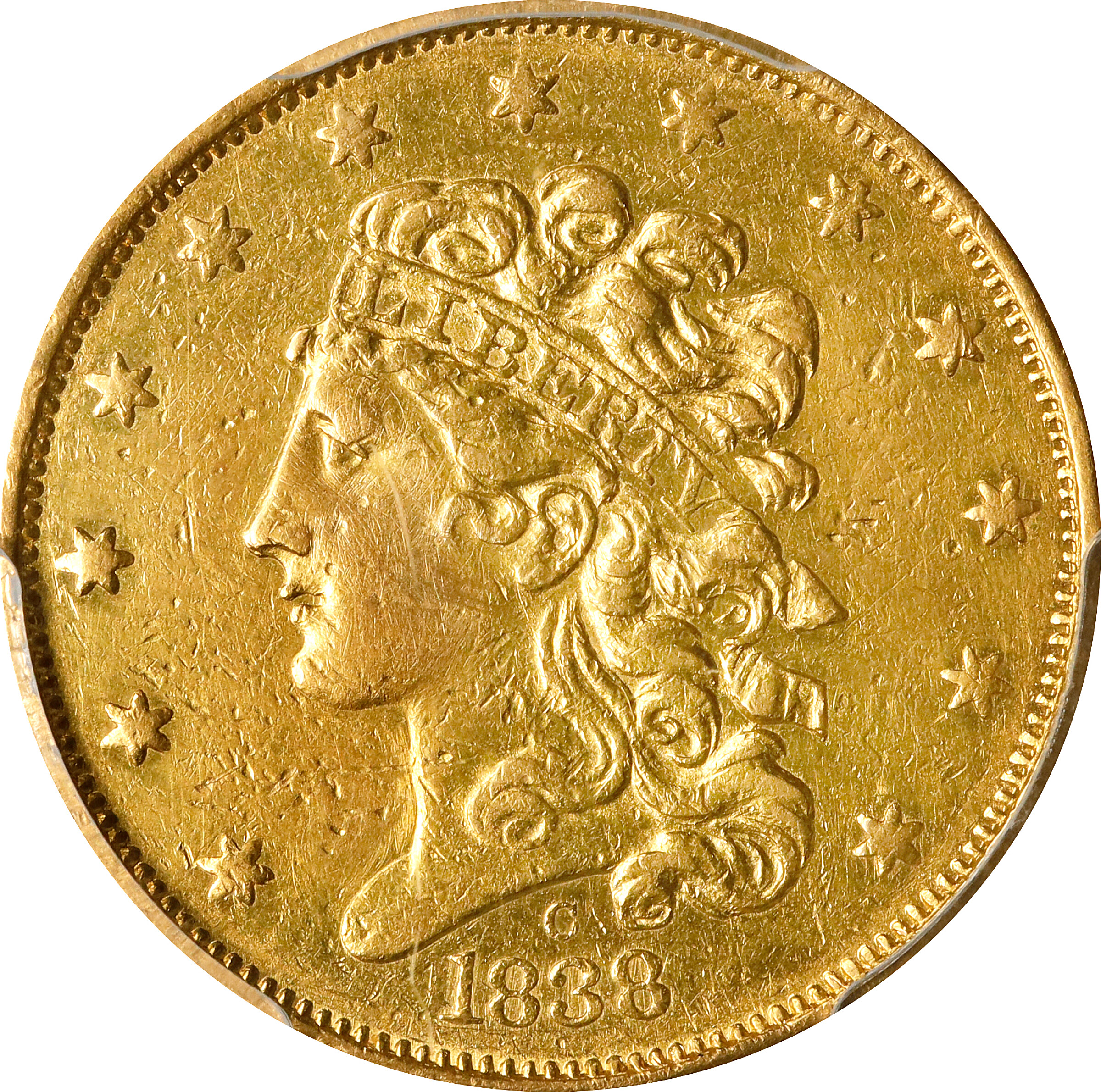 1838-C Classic Head Half Eagle. EF Details--Repaired (PCGS).