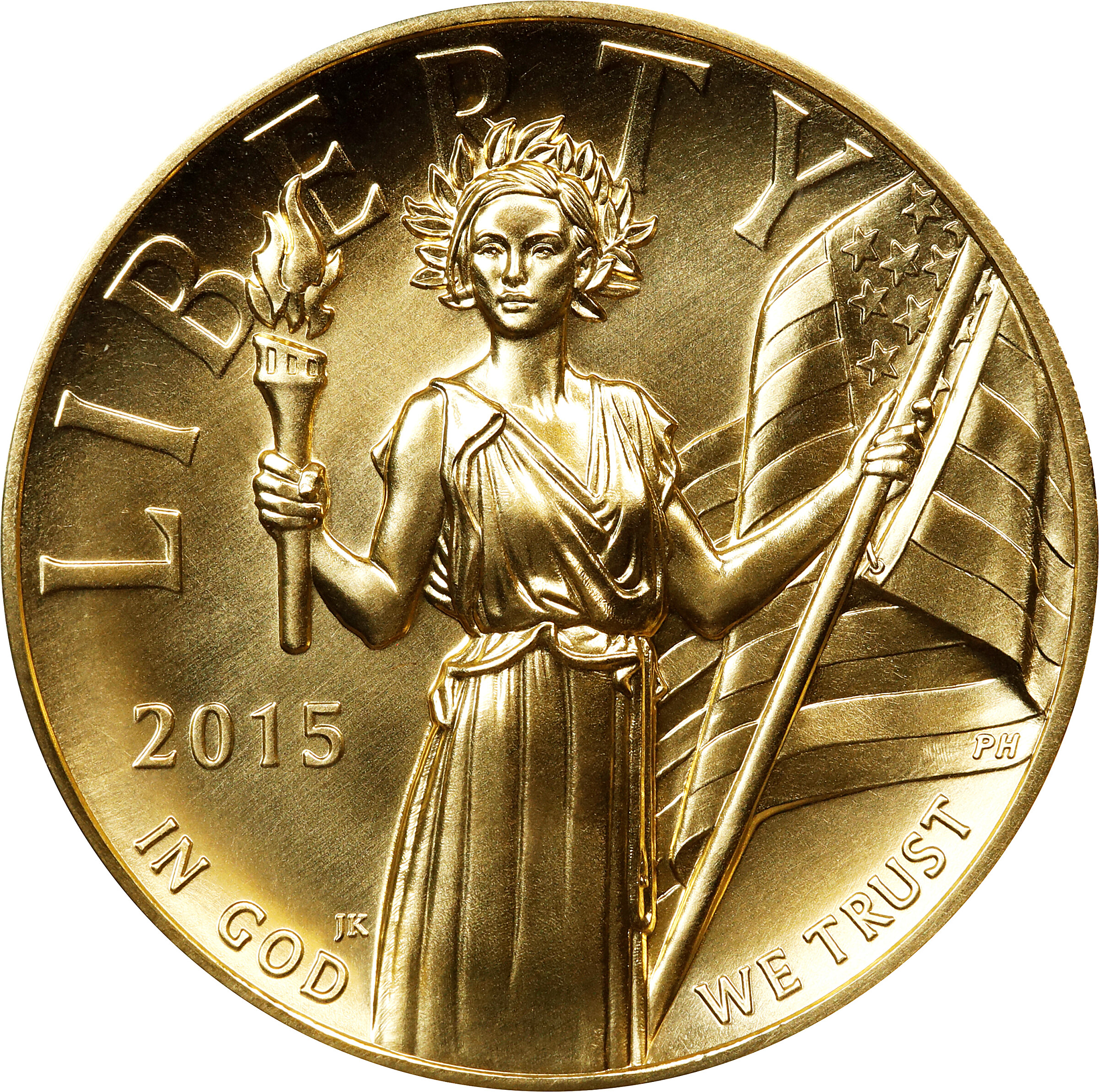 2015-W American Liberty High Relief $100 Gold Coin. Mint State (Uncertified).
