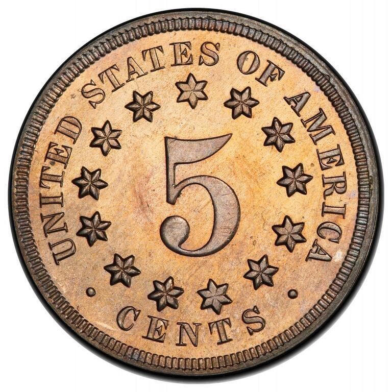 1869 5c PR66 CAC thumbnail 3
