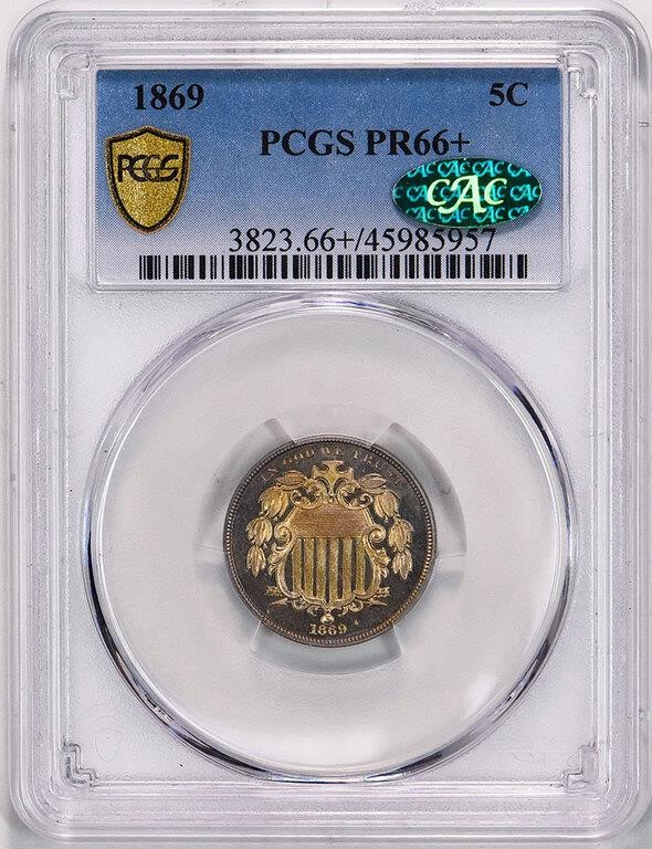 1869 5c PR66 CAC thumbnail 4
