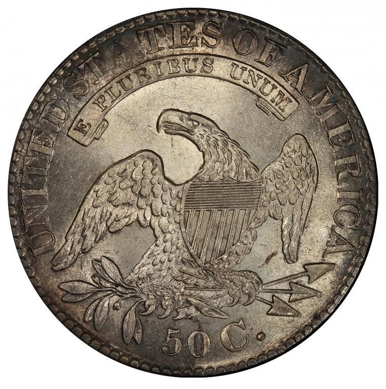 1828 50c Square Base 2, Small 8s, Large Letters, O-116 MS60 thumbnail 3