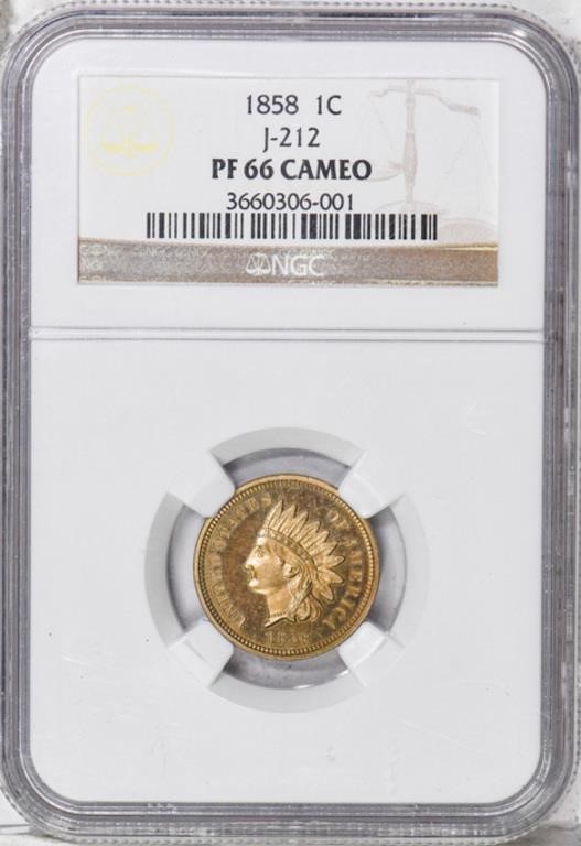 1858 P1c Copper-Nickel, Broad Bust, J-212 PR CAM PR63 CAM CAC thumbnail 9