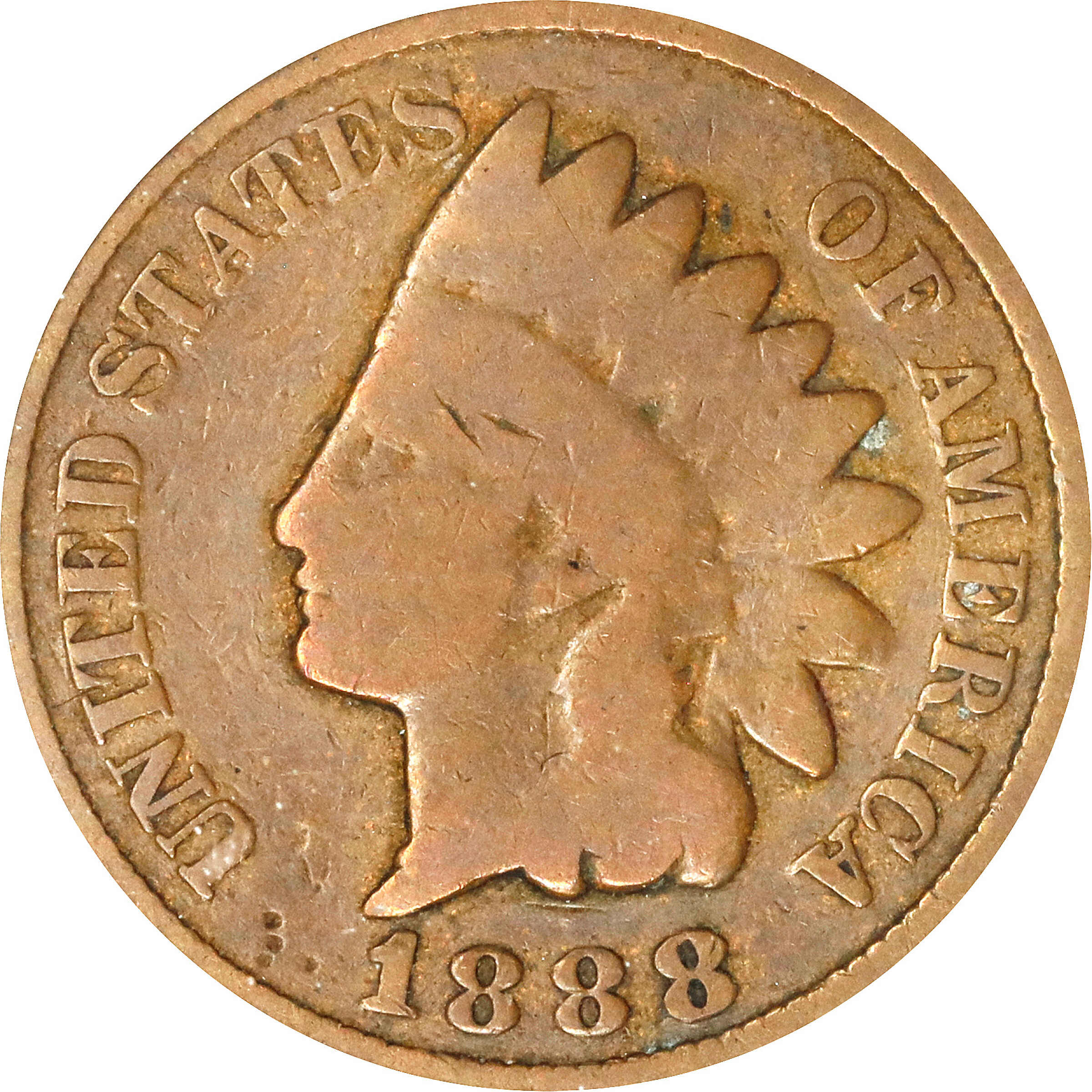 1888/7 Indian Cent. Snow-1, FS-301. Good-4 (PCGS).