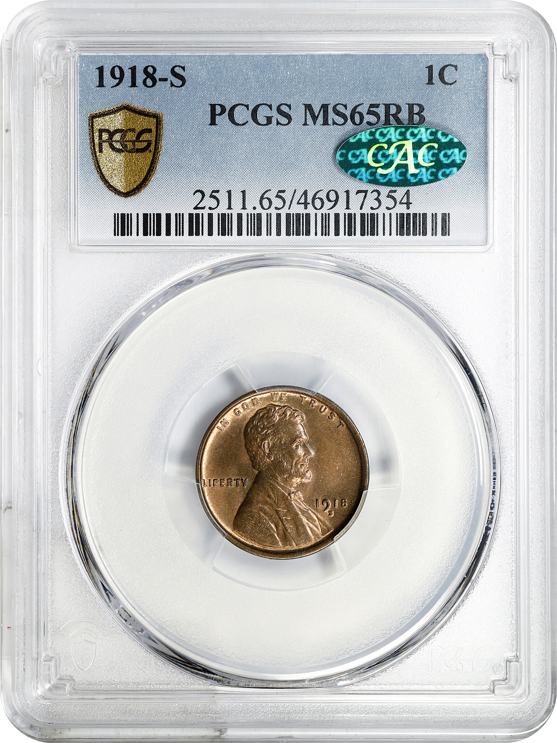 1918-S 1c MS RB MS65 RB thumbnail 7