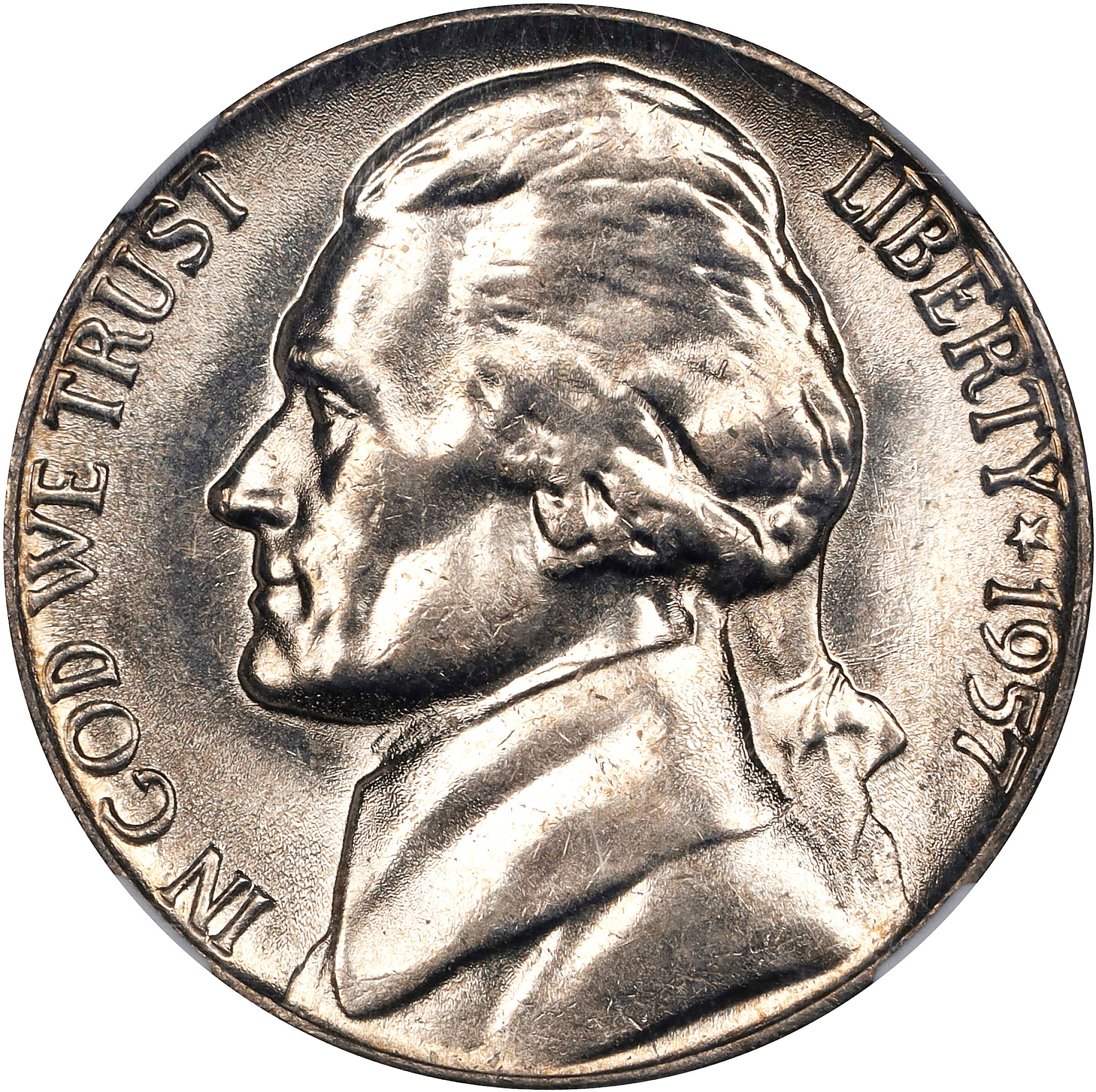1957 Jefferson Nickel. MS-66 5FS (NGC).