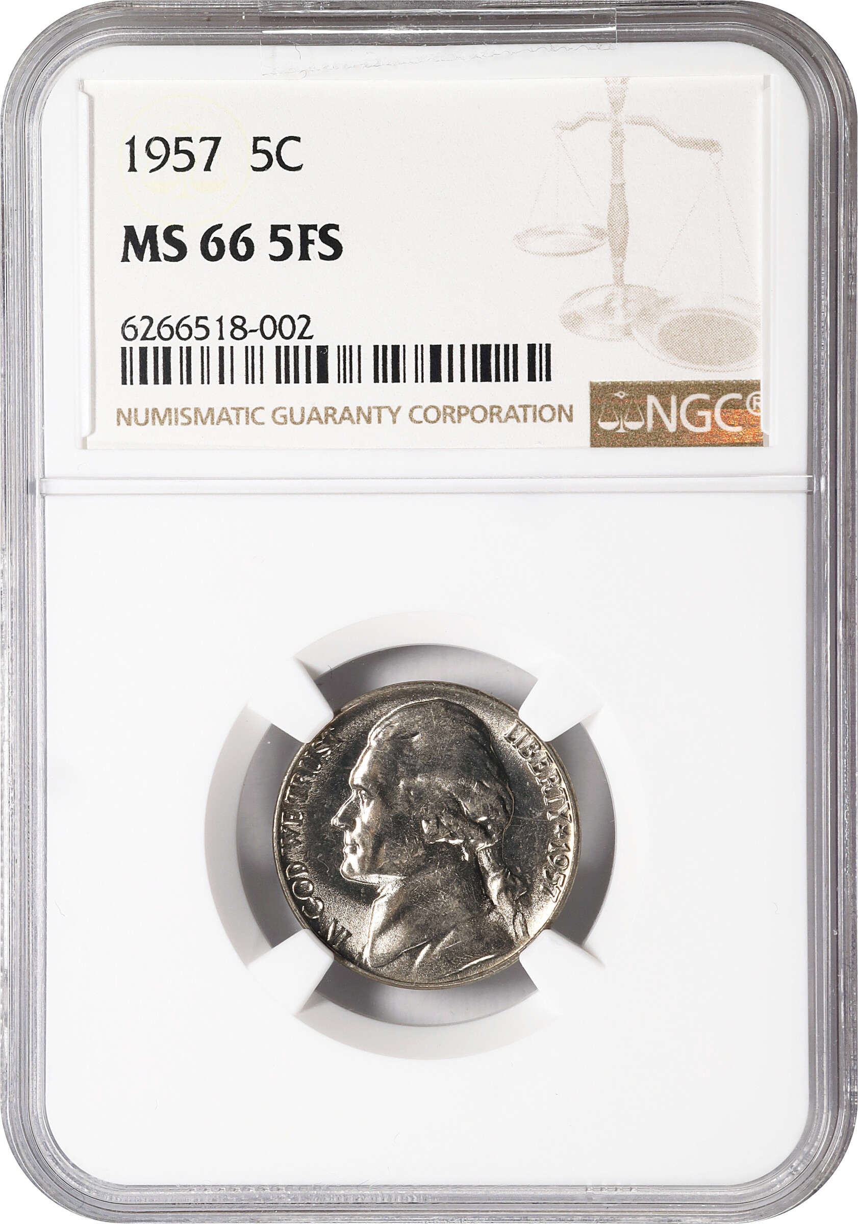1957 5c MS FS MS66 FS thumbnail 15