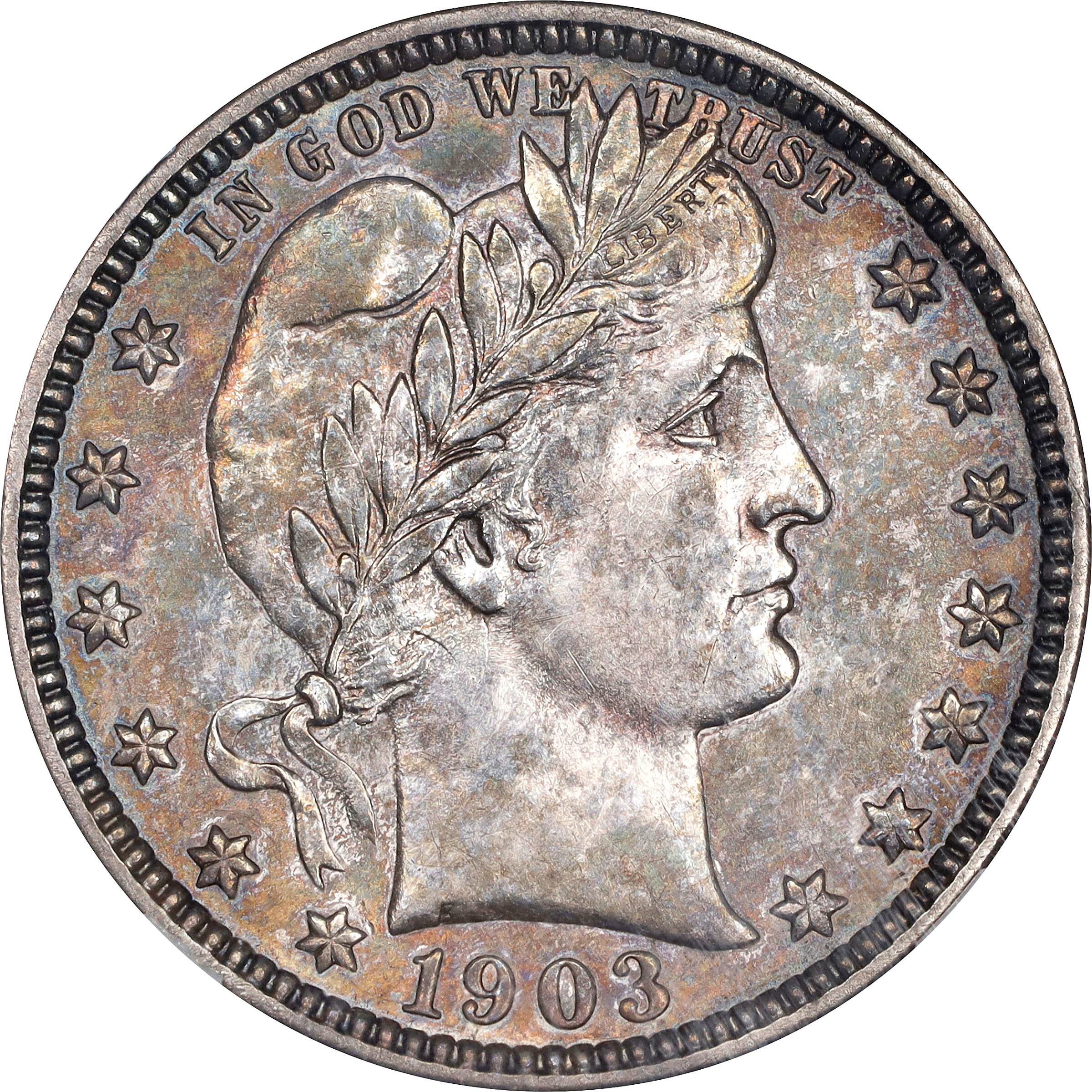 1903-O Barber Quarter. AU-55 (NGC).