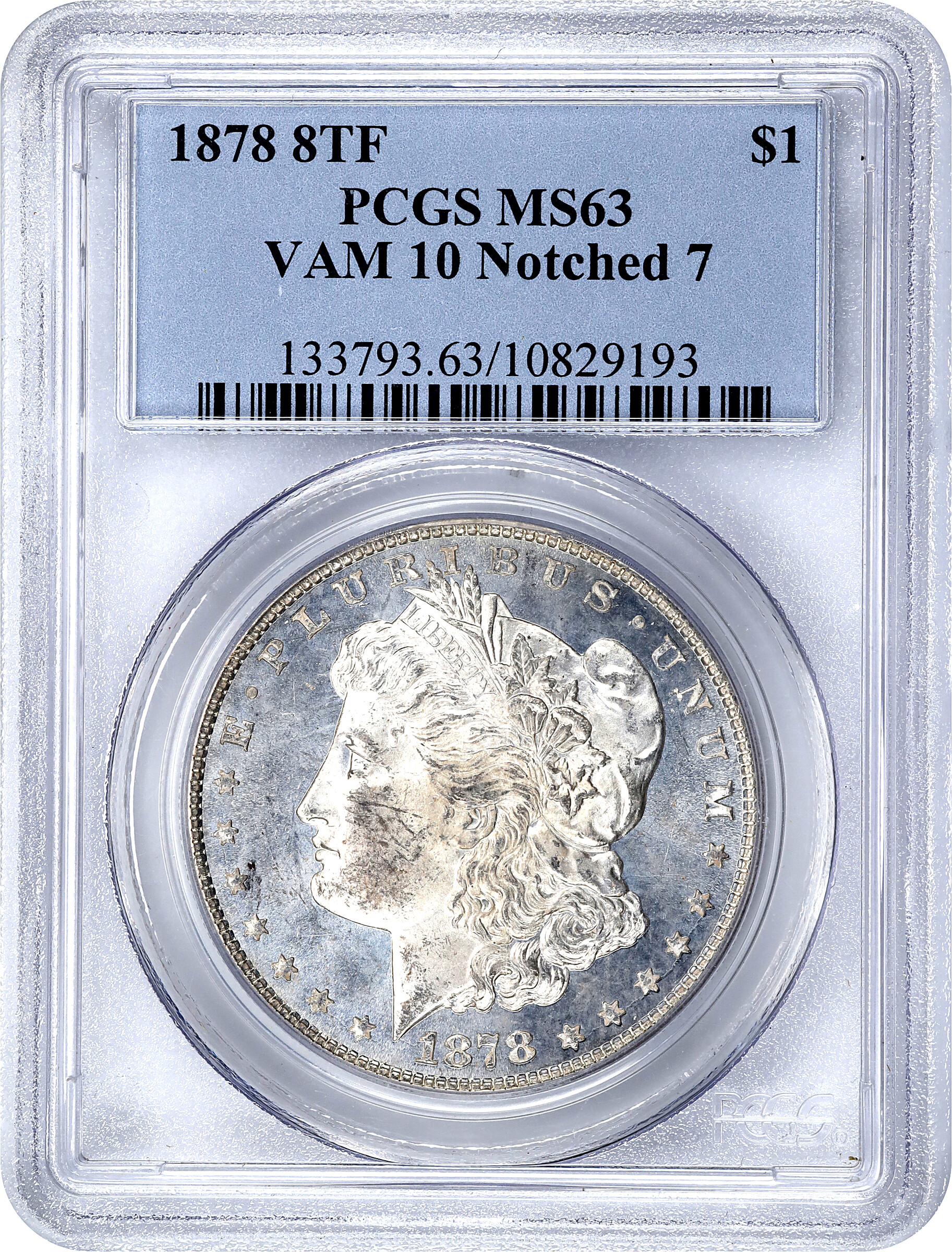 1878 8TF $1  Notched 7, VAM-10 MS61 CAC thumbnail 26