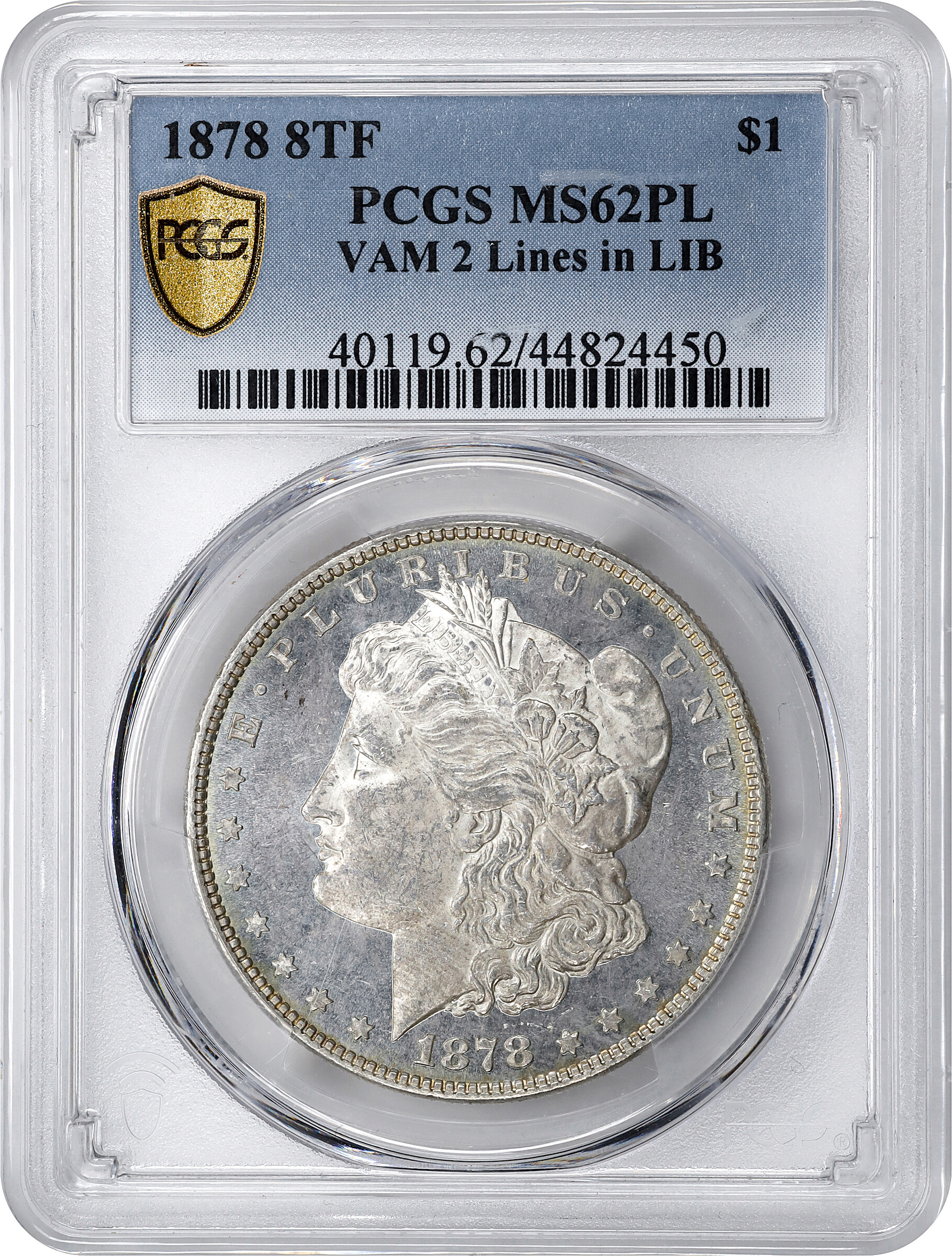 1878 8TF $1  Lines in LIB, VAM-2 MS PL MS61 PL CAC thumbnail 5