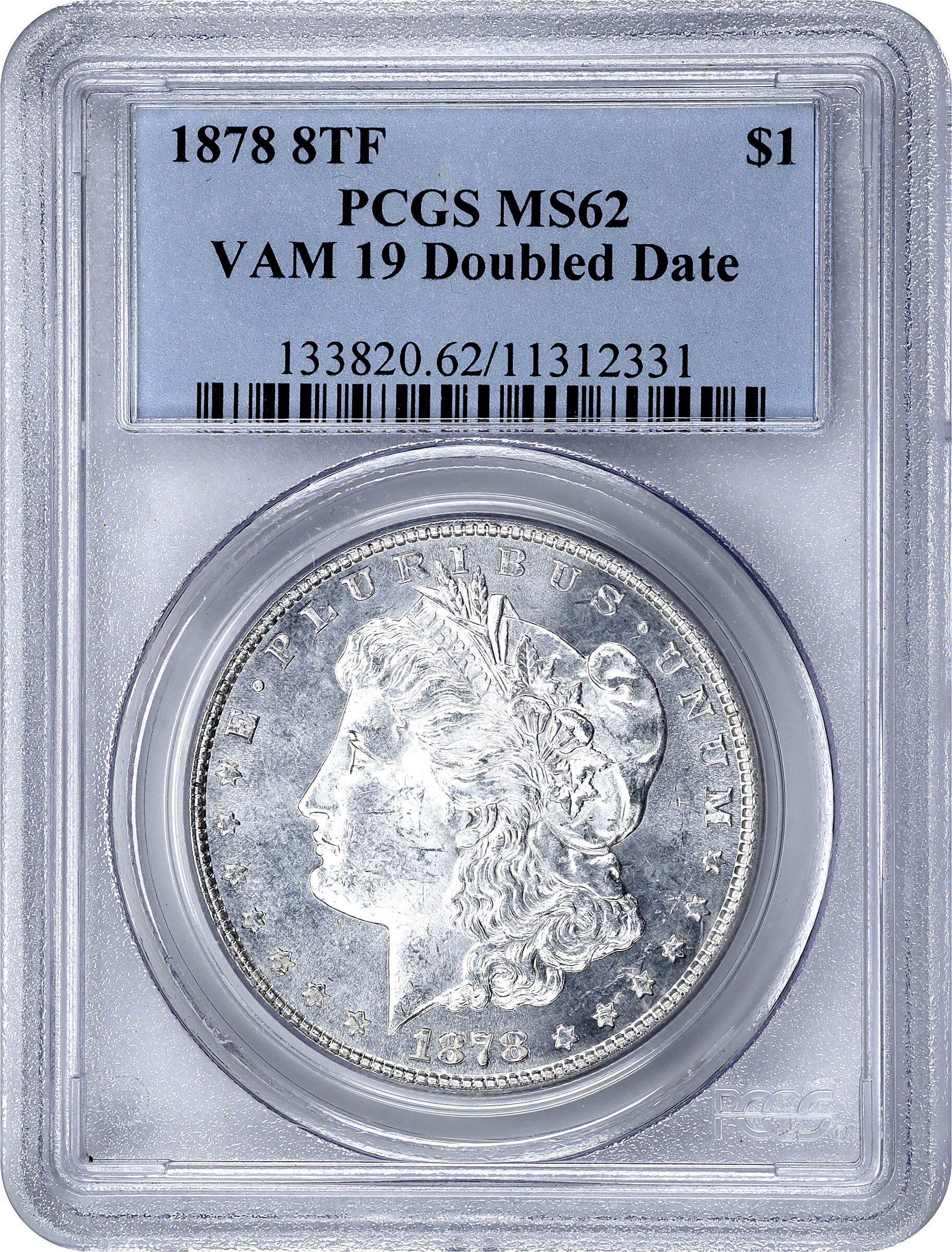 1878 8TF $1  Doubled Date, VAM-19 AU53 thumbnail 20