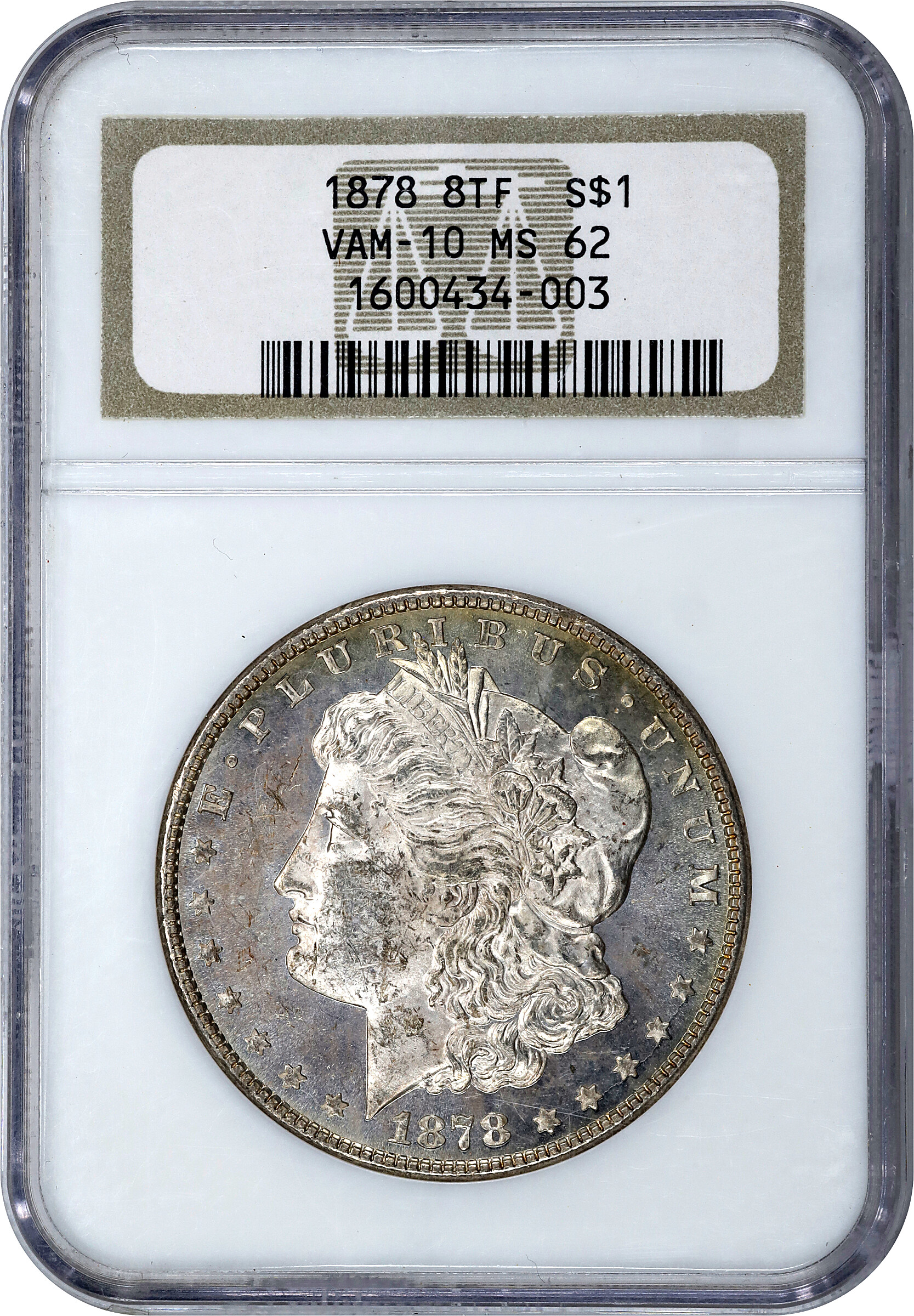 1878 8TF $1  Notched 7, VAM-10 MS61 CAC thumbnail 7