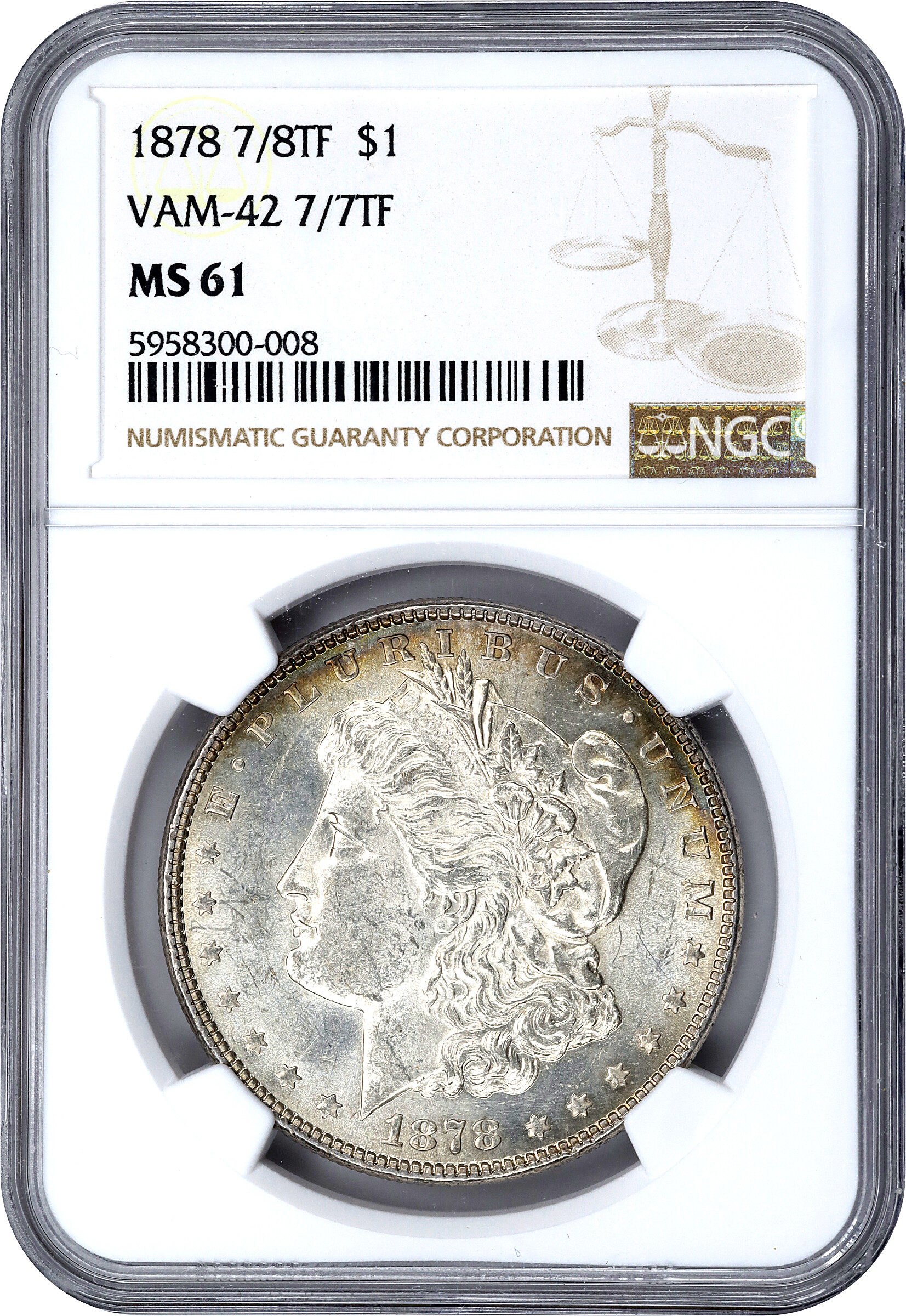 1878 7/8TF $1  Strong, 7/7, VAM-42 MS61 thumbnail 9