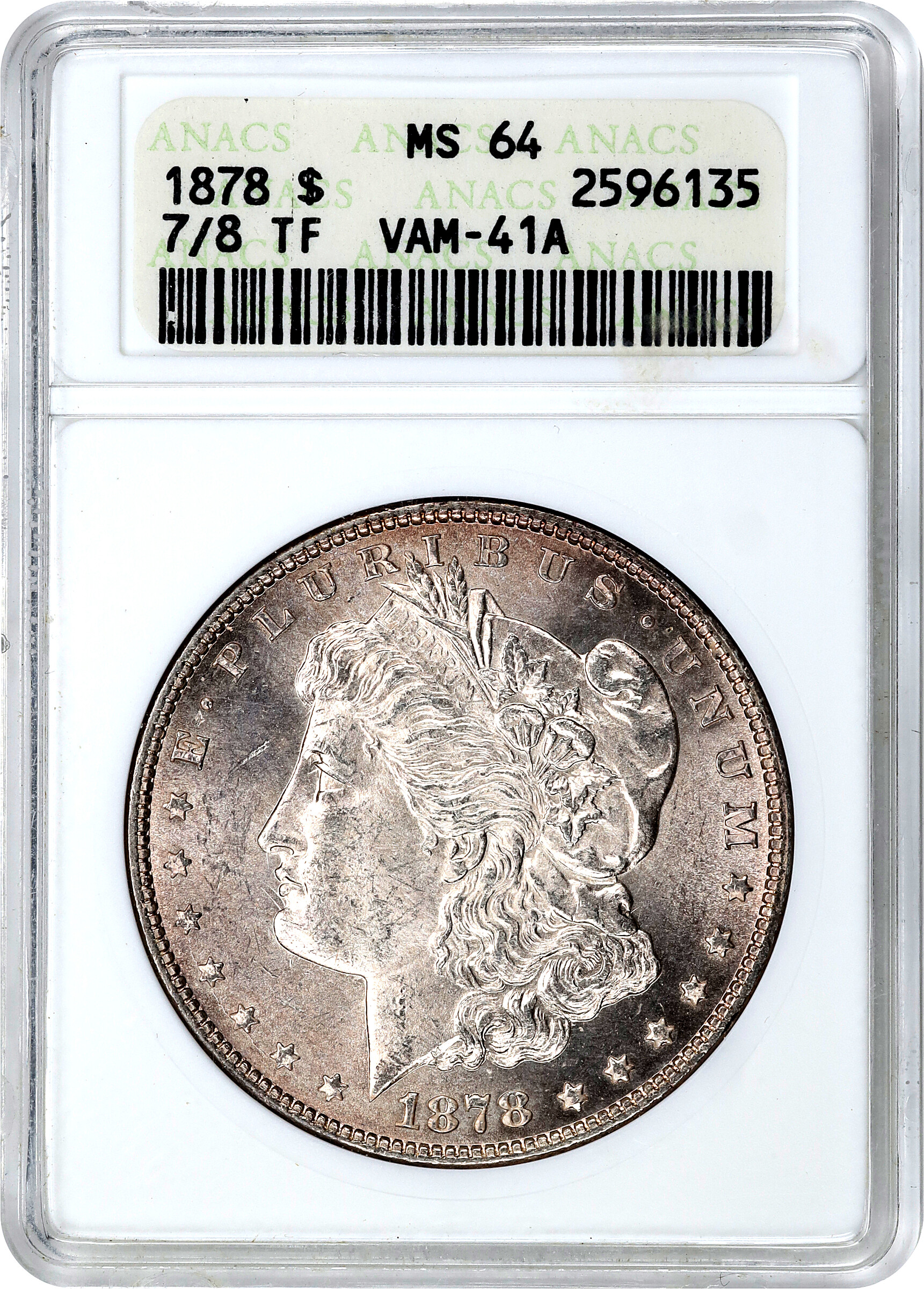 1878 7/8TF $1  Weak, 7/4, VAM-41A MS61 CAC thumbnail 26
