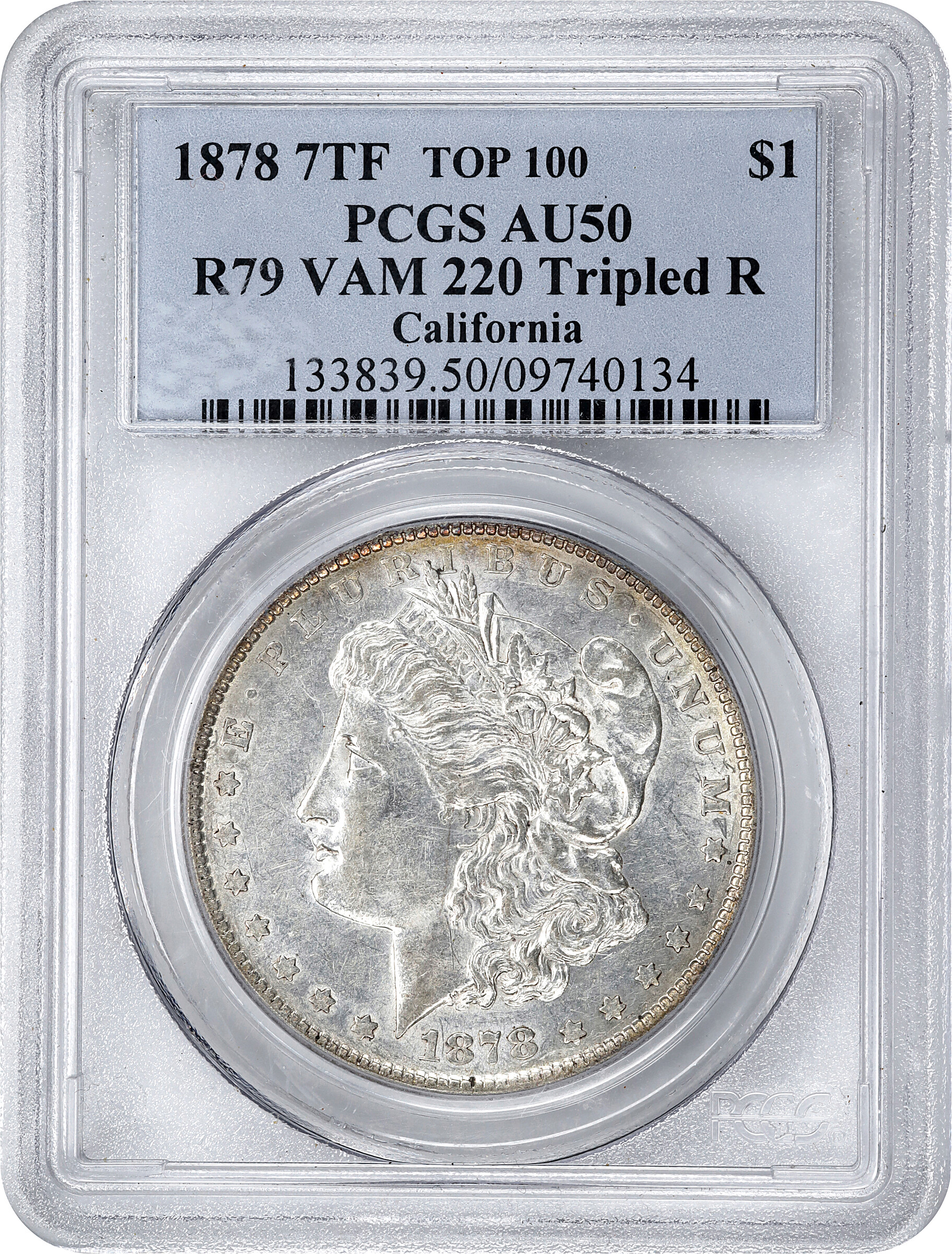1878 7TF $1  Reverse of 1879, Tripled R, VAM-220 F15 thumbnail 22