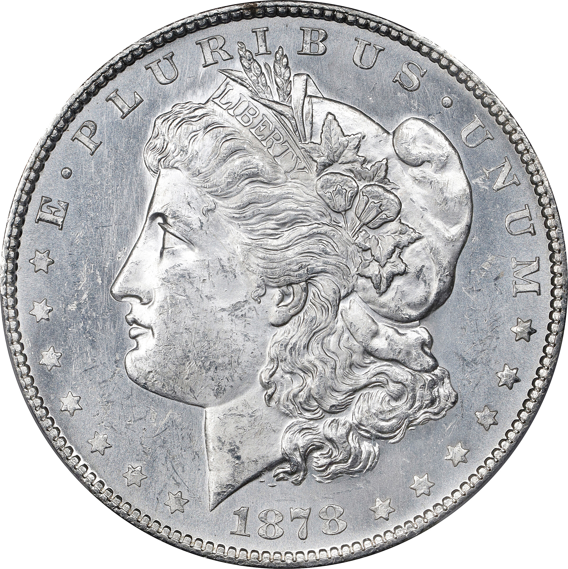 1878-S Morgan Silver Dollar. VAM-17A. Hit List 40. Denticle Clash. MS-62 (PCGS).