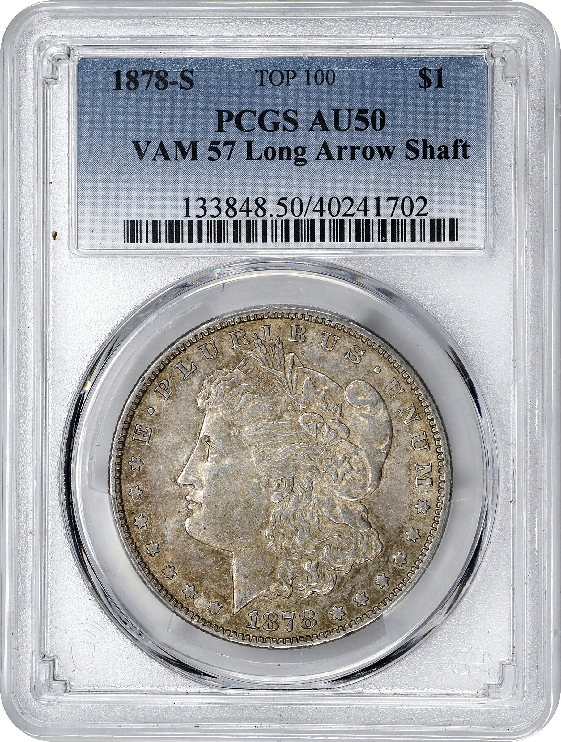 1878-S $1  Long Nock, VAM-57 AU50 thumbnail 3