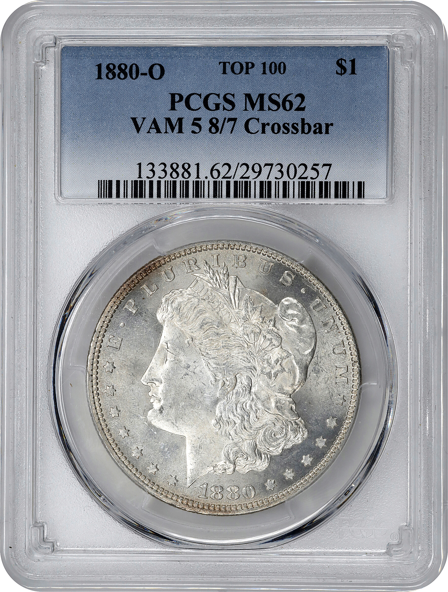 1880-O $1  8/7, Crossbar, VAM-5 MS62 thumbnail 5