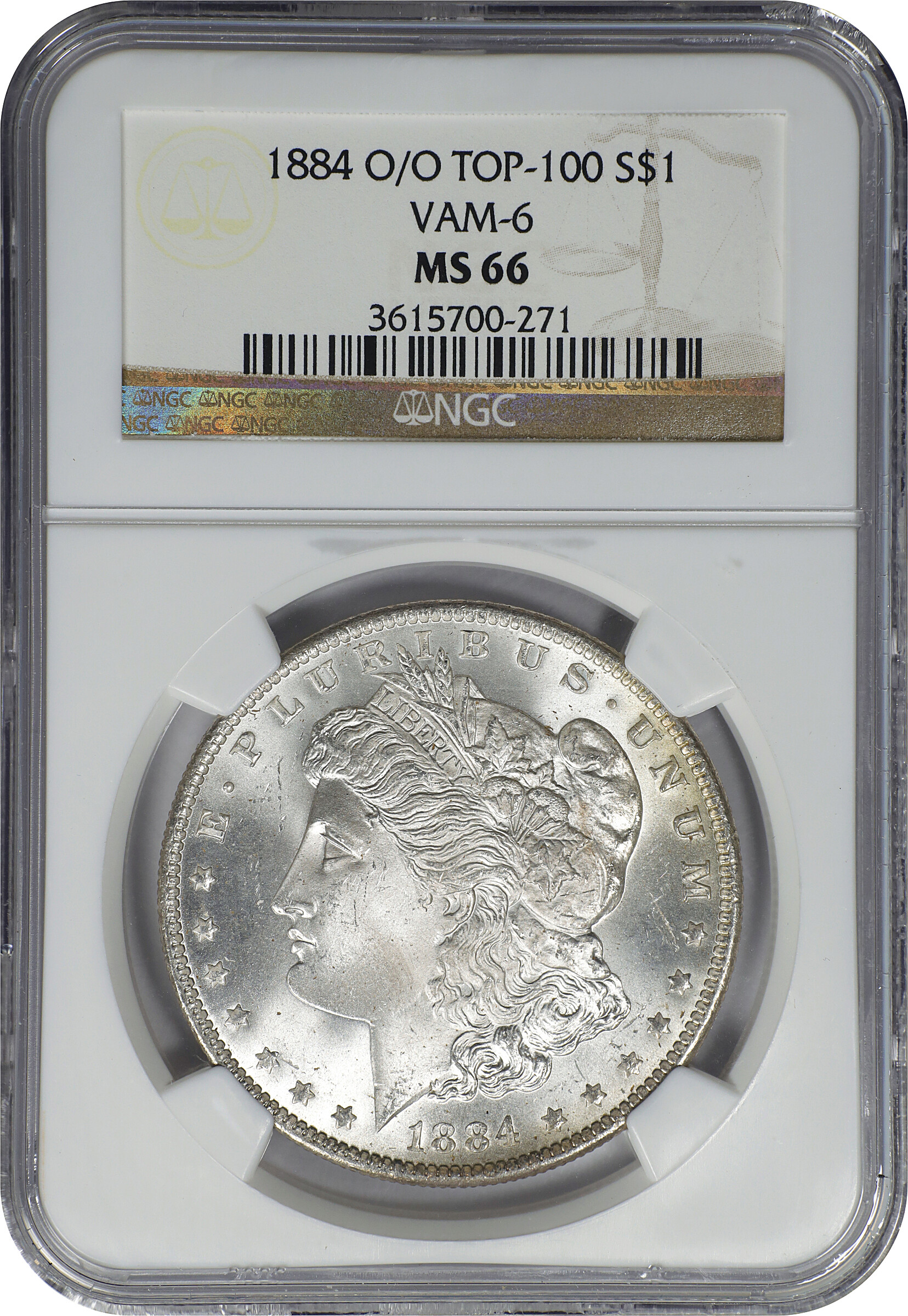 1884-O/O $1  Repunched Mintmark, VAM-6 MS66 thumbnail 3