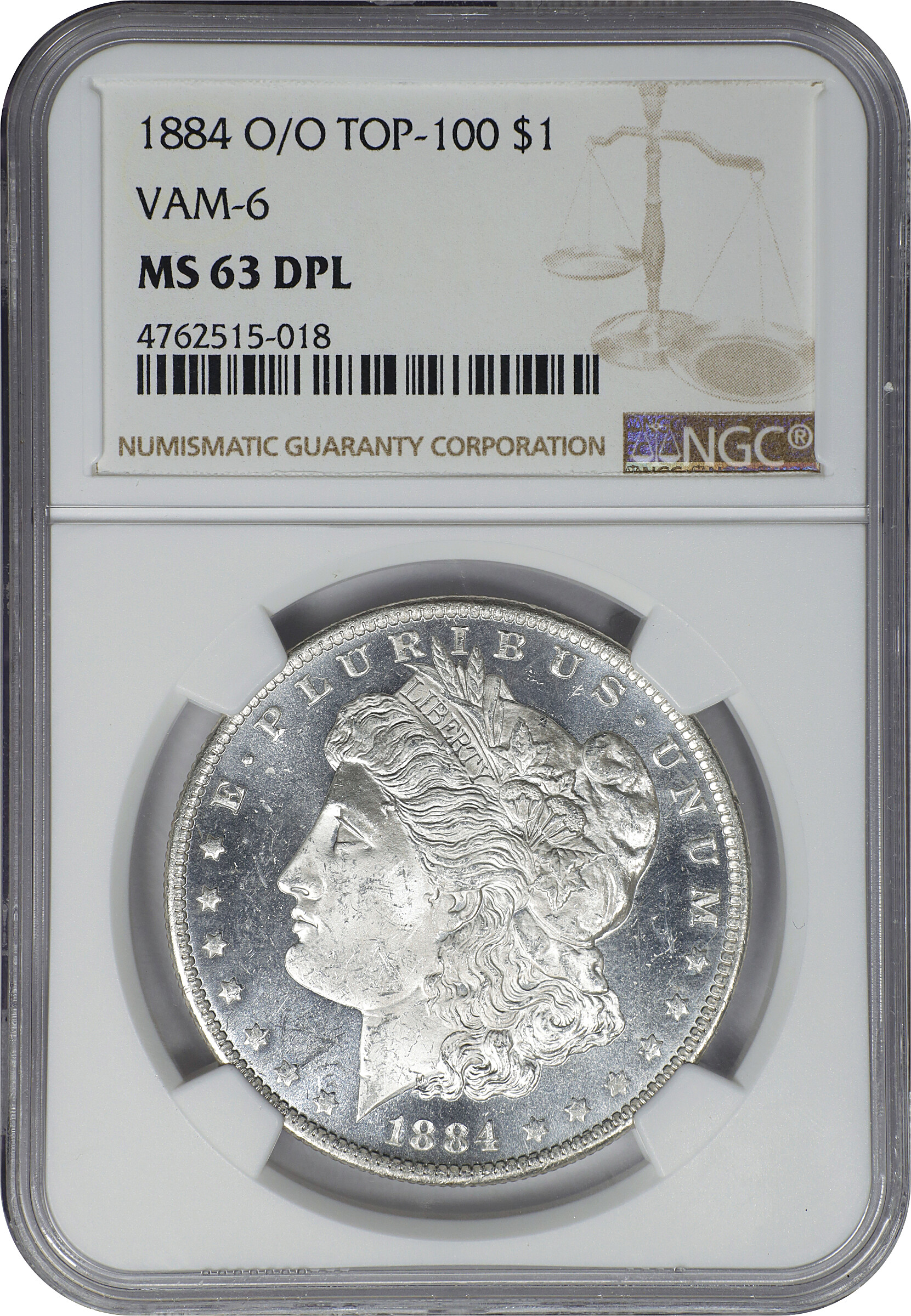 1884-O/O $1  Repunched Mintmark, VAM-6 MS DMPL MS61 DMPL CAC thumbnail 7