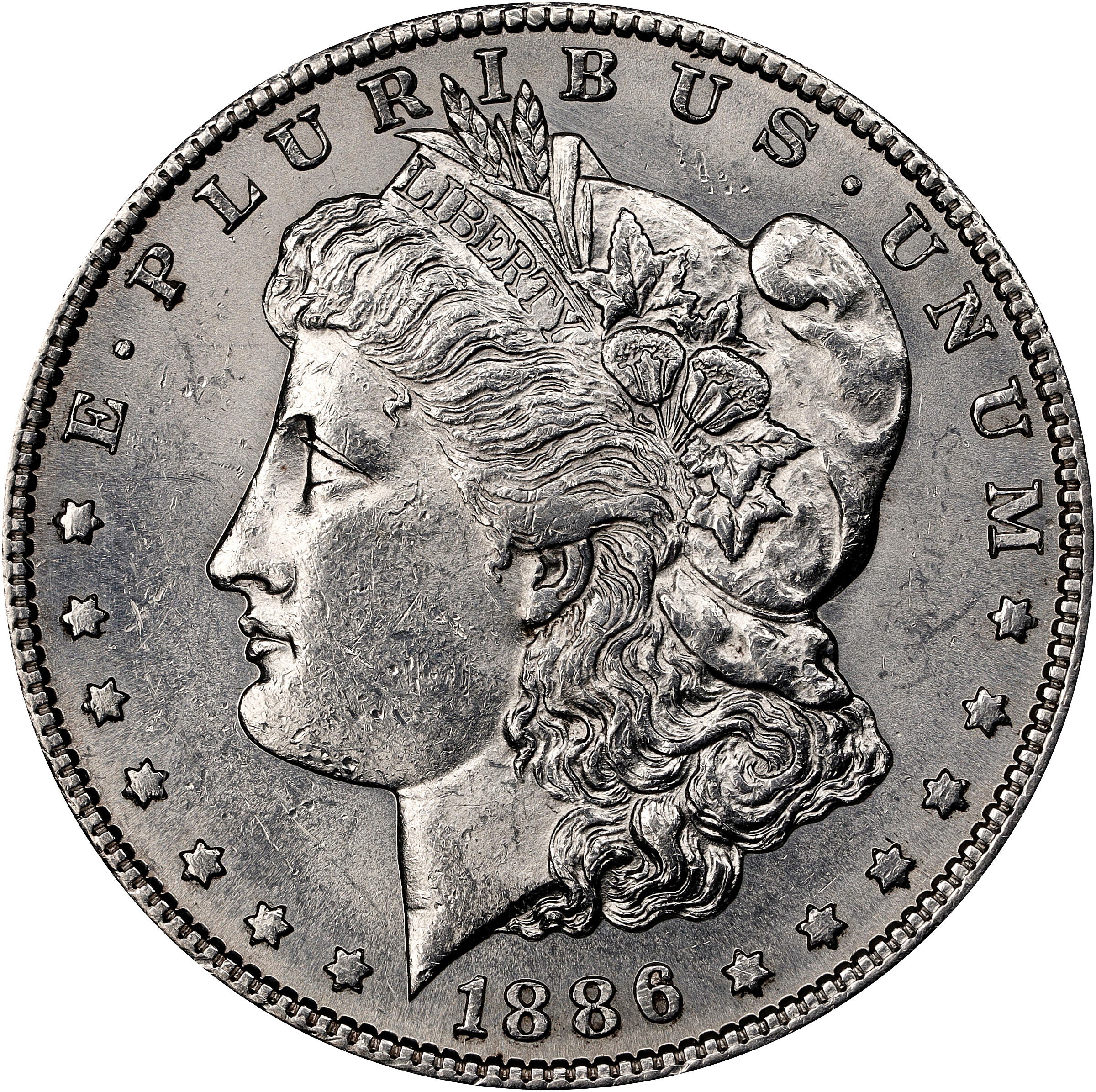1886-S/S Morgan Silver Dollar. VAM-2. Top 100 Variety. Repunched Mintmark. MS-60 (ANACS).