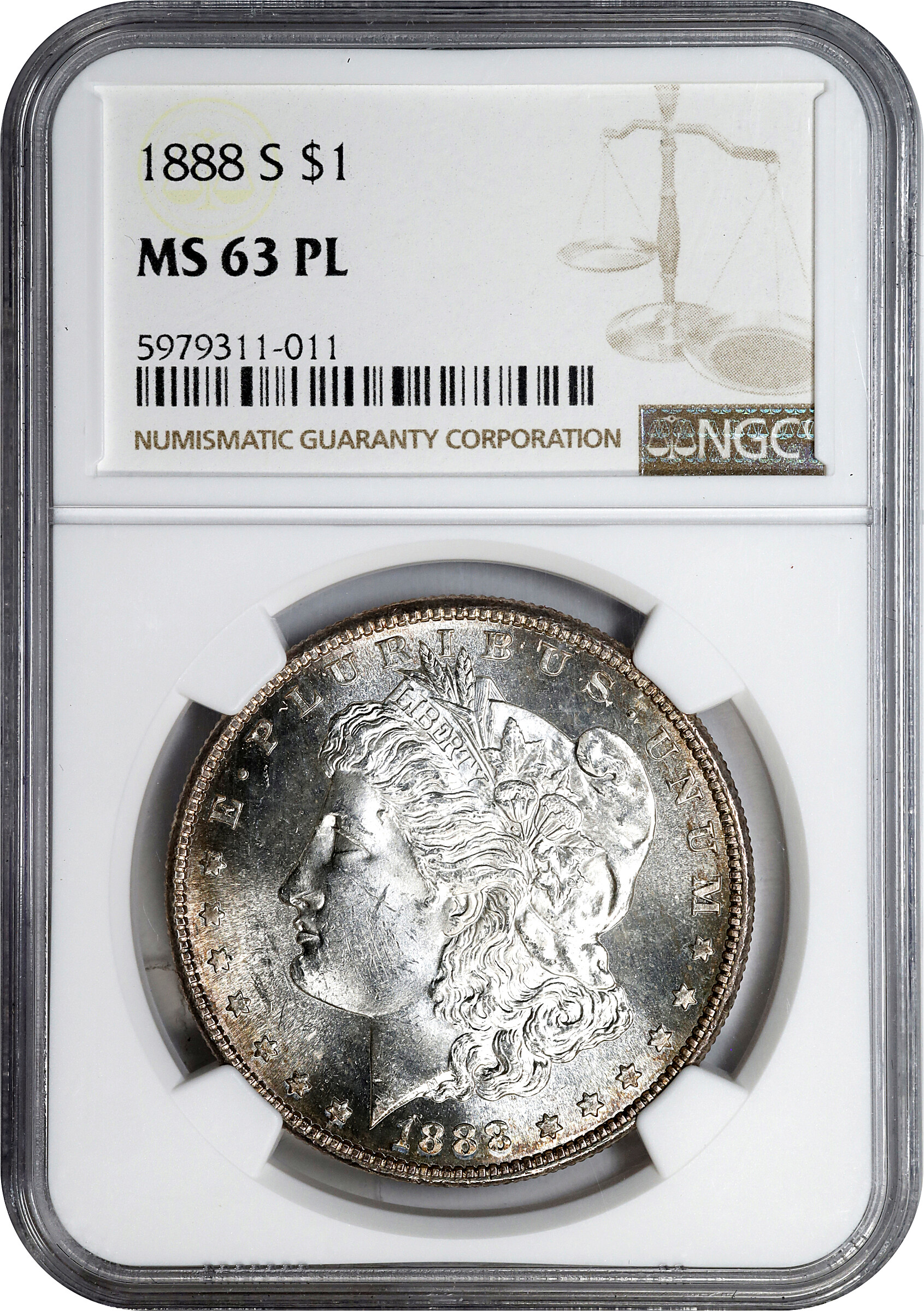 1888-S $1  MS PL AU55 PL CAC thumbnail 25