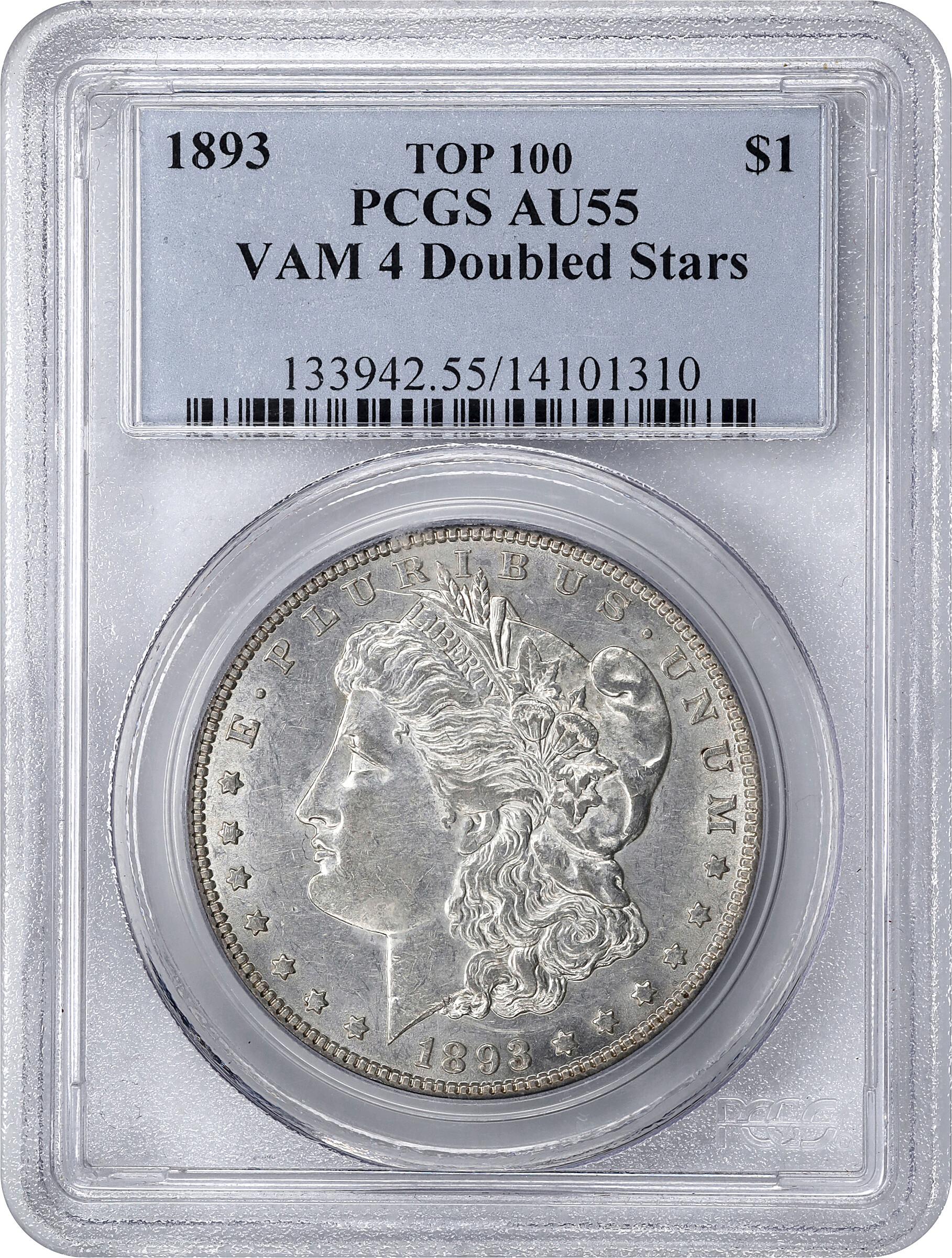 1893 $1  Doubled Stars, VAM-4 AU55 CAC thumbnail 7