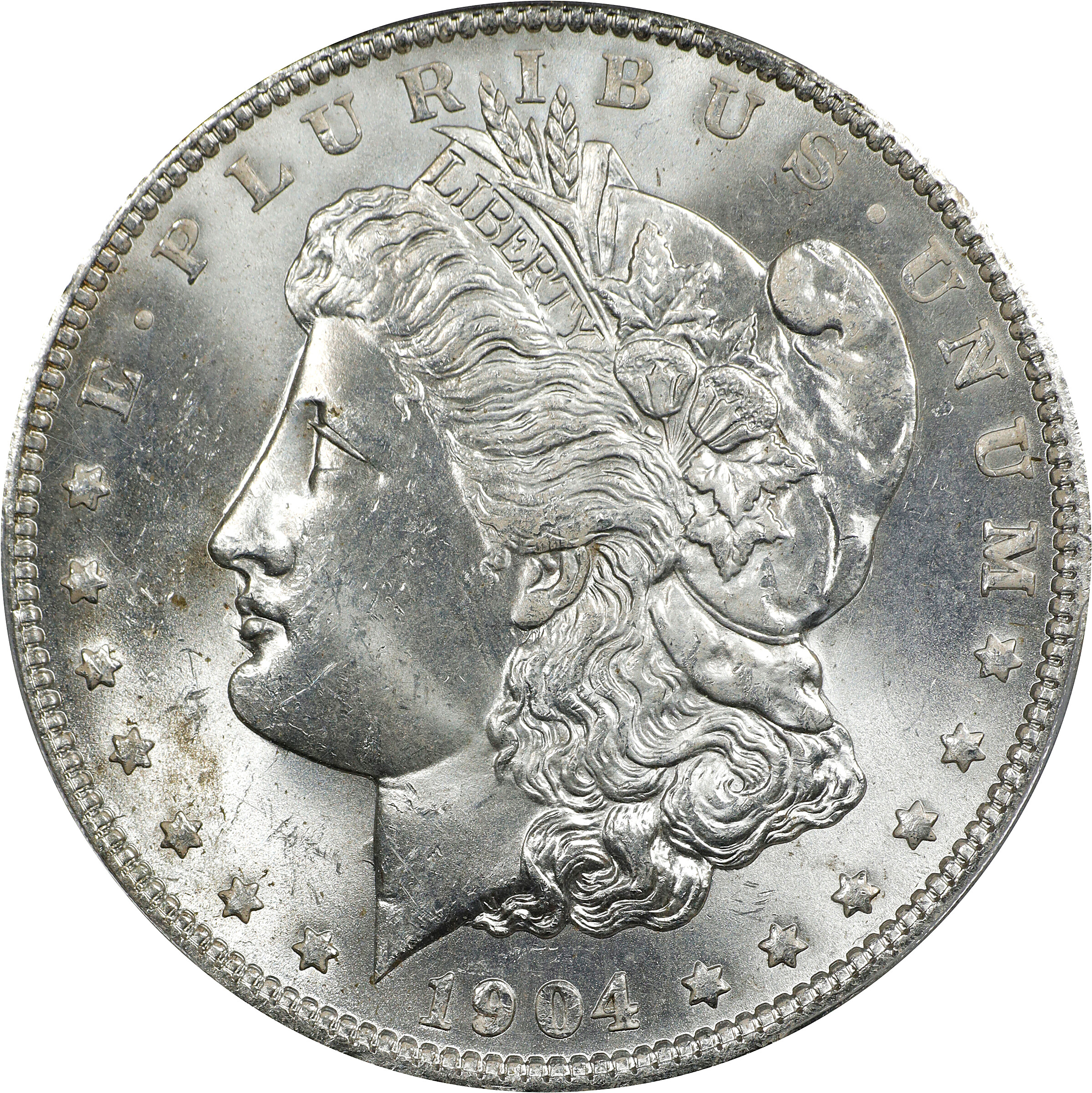 1904-O Morgan Silver Dollar. VAM-4B. Hit List 40. Fishhook. MS-63 (PCGS).