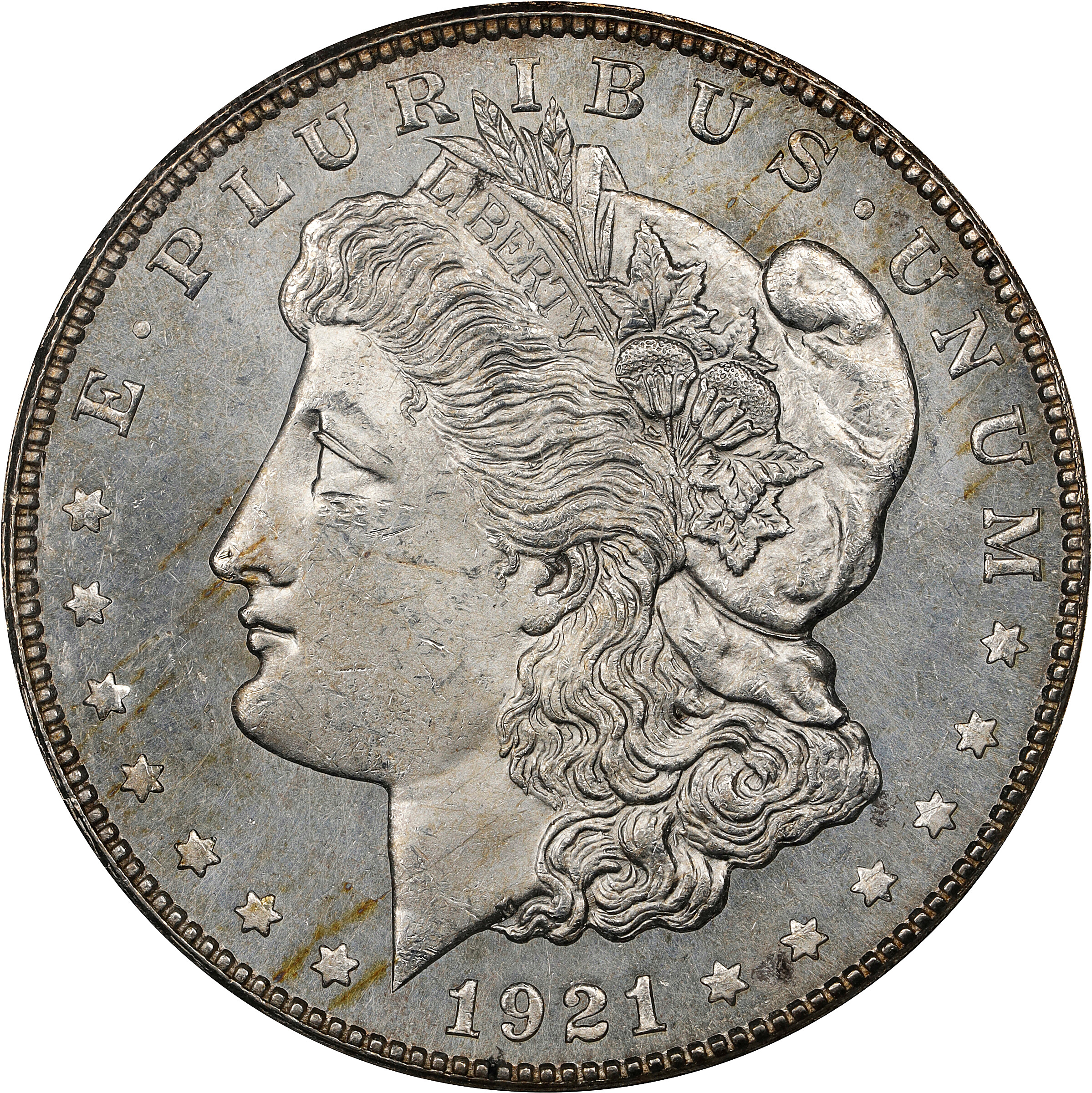 1921-S Morgan Silver Dollar. MS-64 Obverse PL (ANACS).
