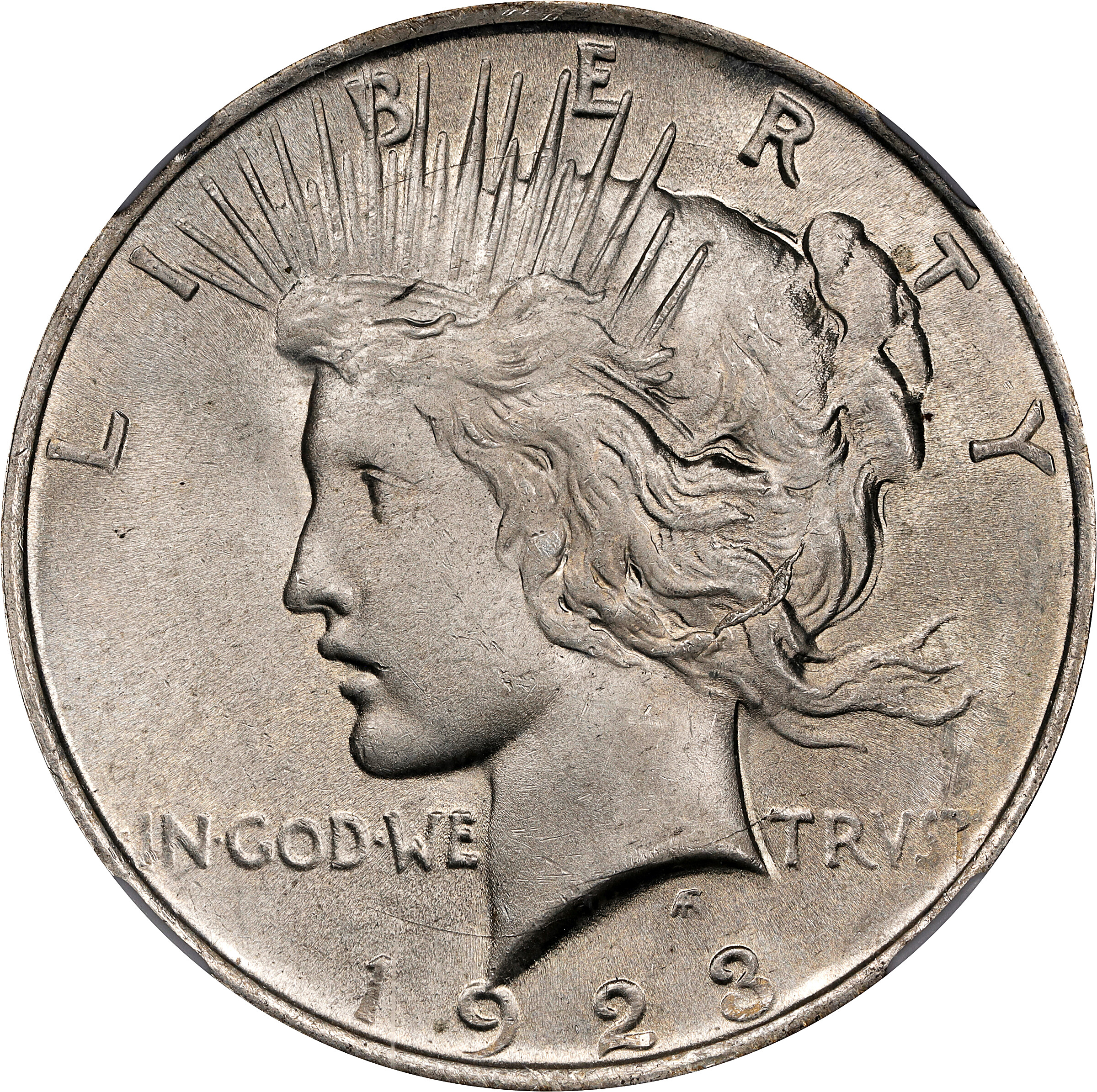 1923 Peace Silver Dollar. VAM-1B. Top 50 Variety. Extra Hair. MS-64 (NGC).