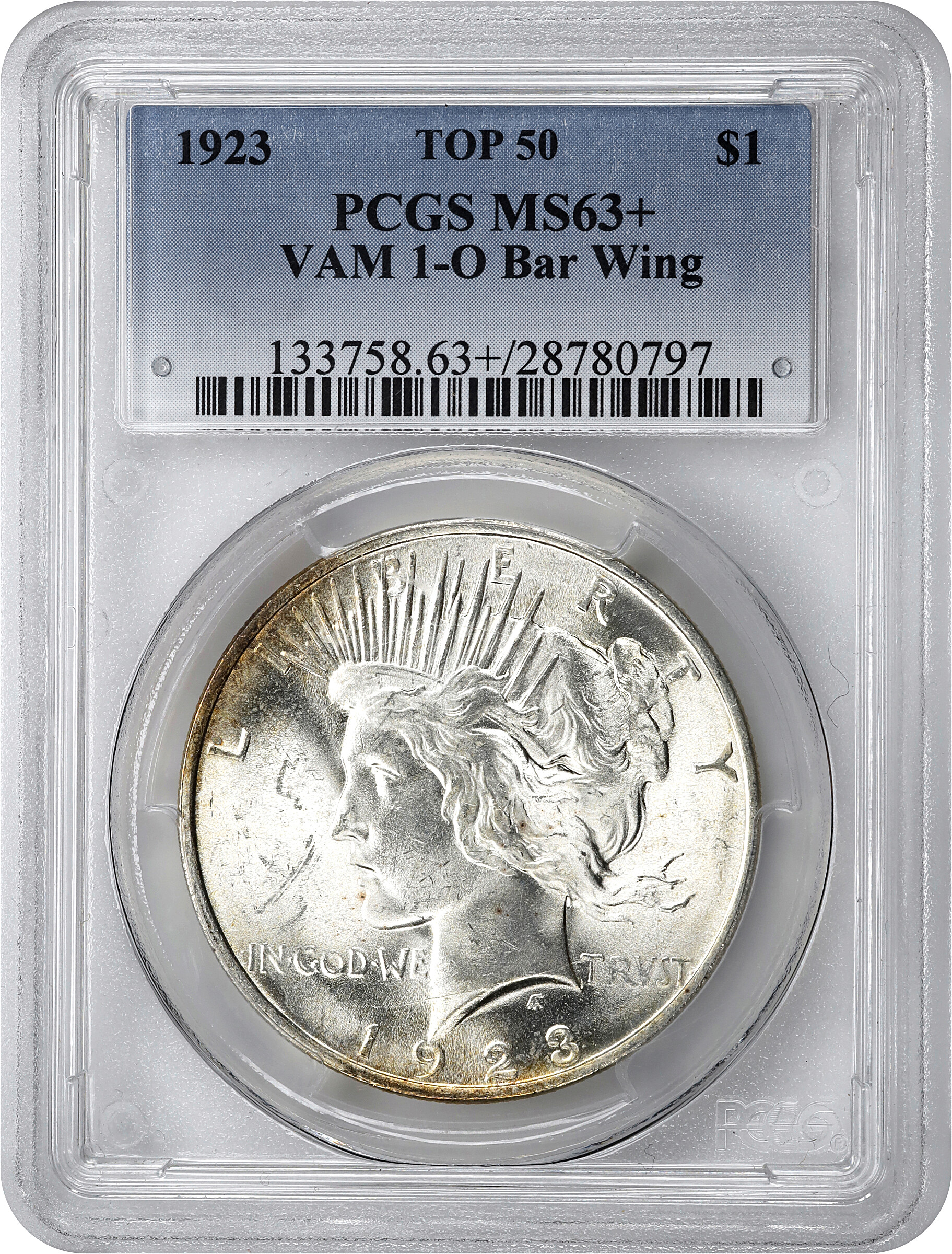 1923 $1  Bar Wing, VAM-1o MS63 thumbnail 3