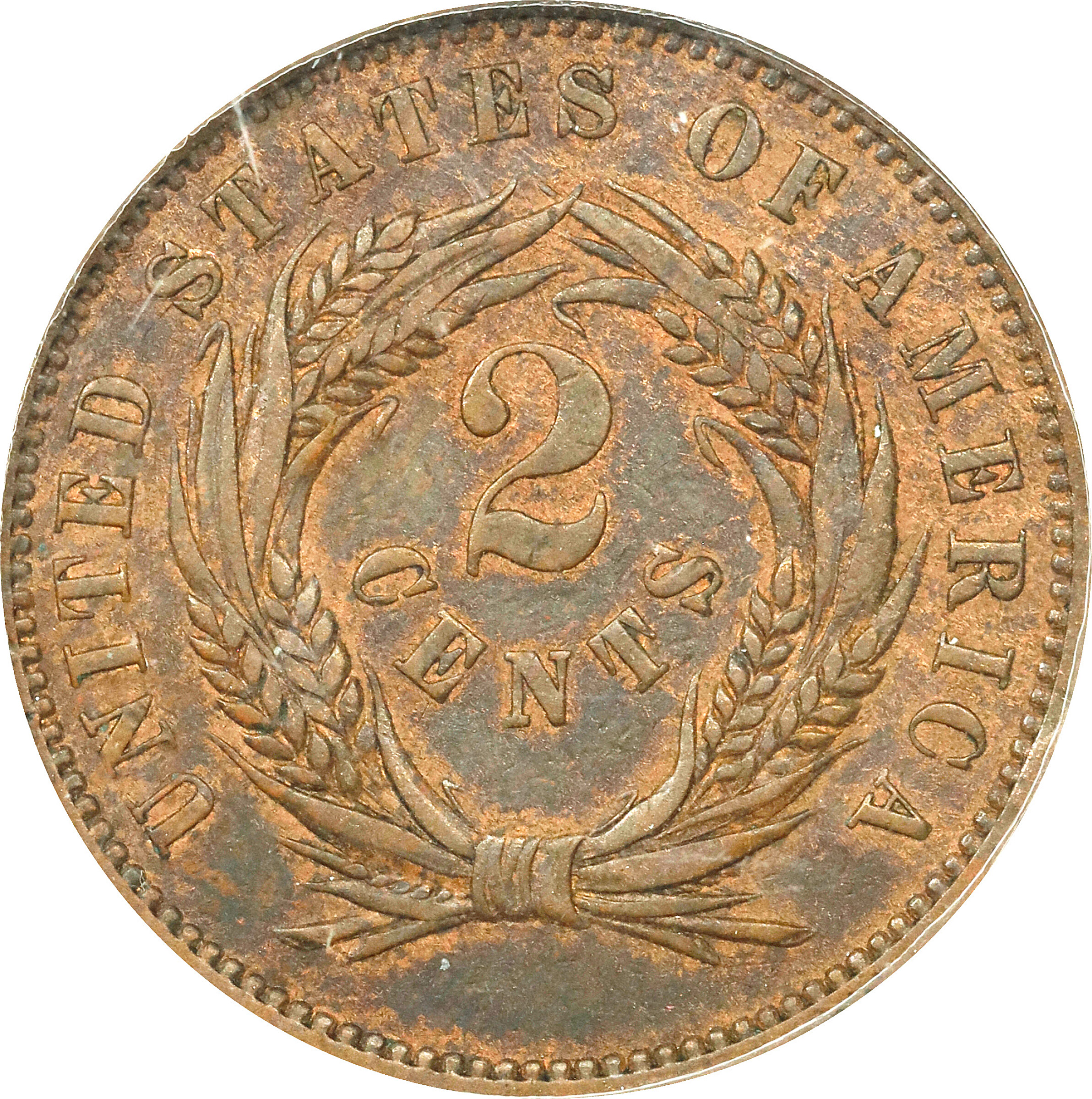 1863 P2c Bronze, J-312 PR BN XF40 BN thumbnail 2