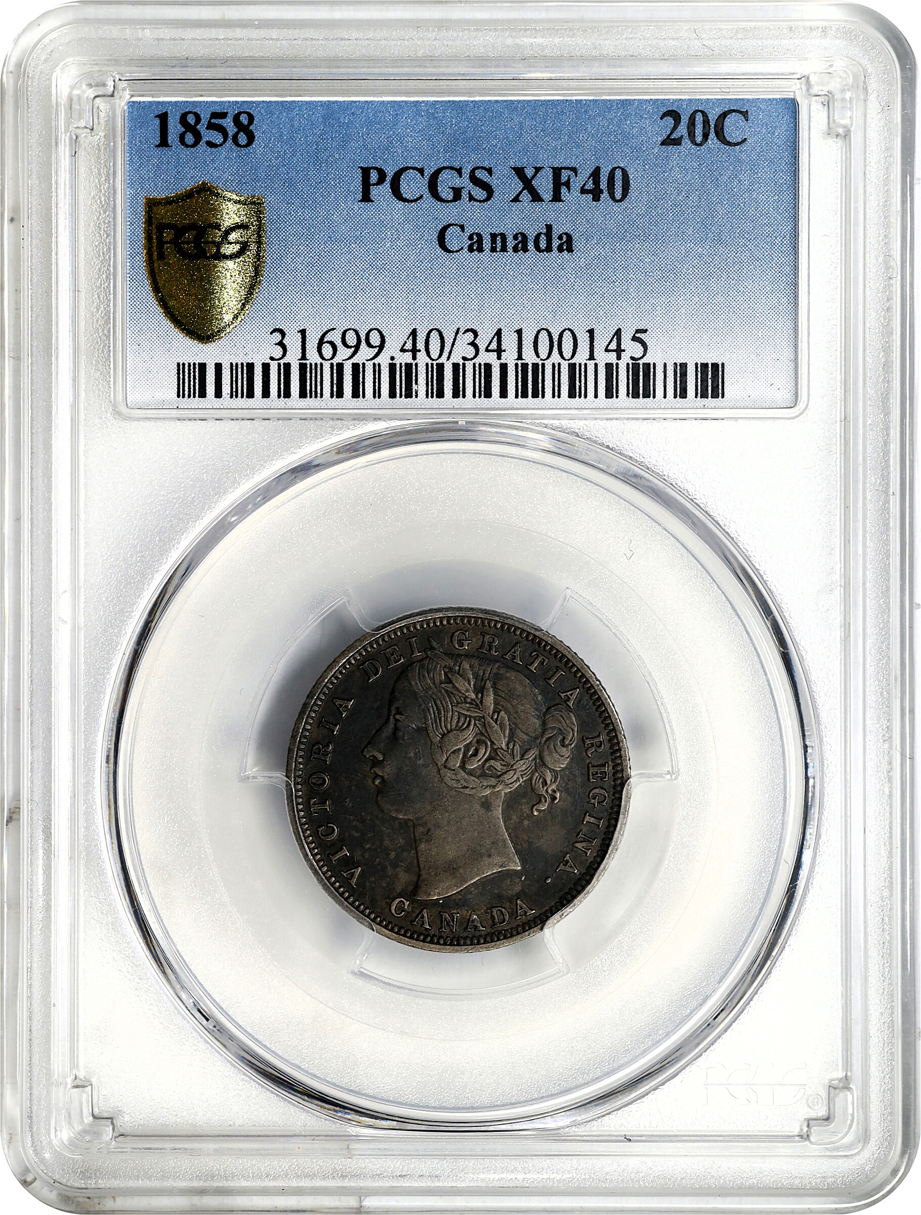 1858 20c Province of Canada, Coin Turn ↑↓ VG10 thumbnail 12