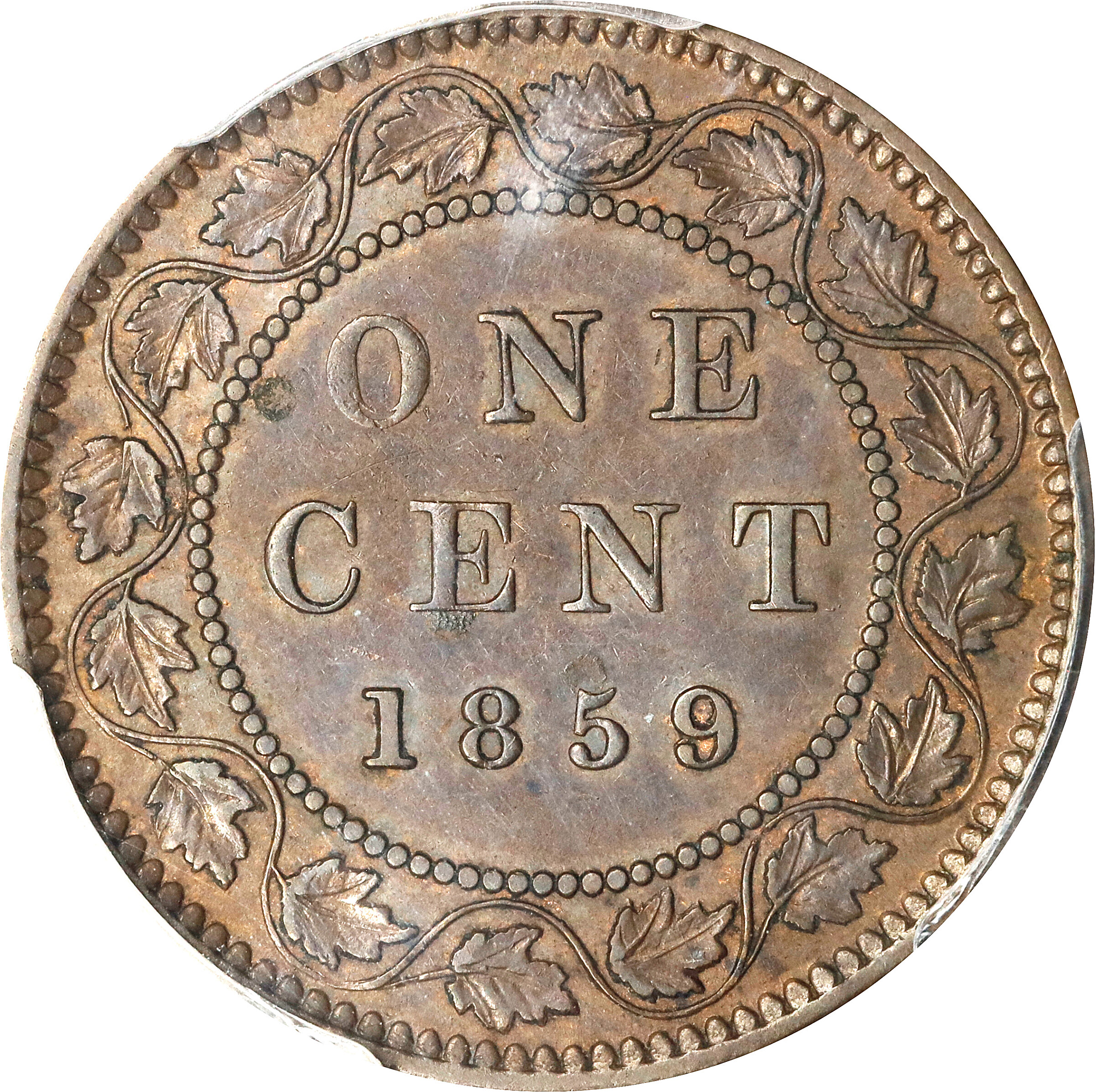 1859/8 1c Province of Canada, Medal Alignment, Wide 9 MS BN VF35 BN thumbnail 4