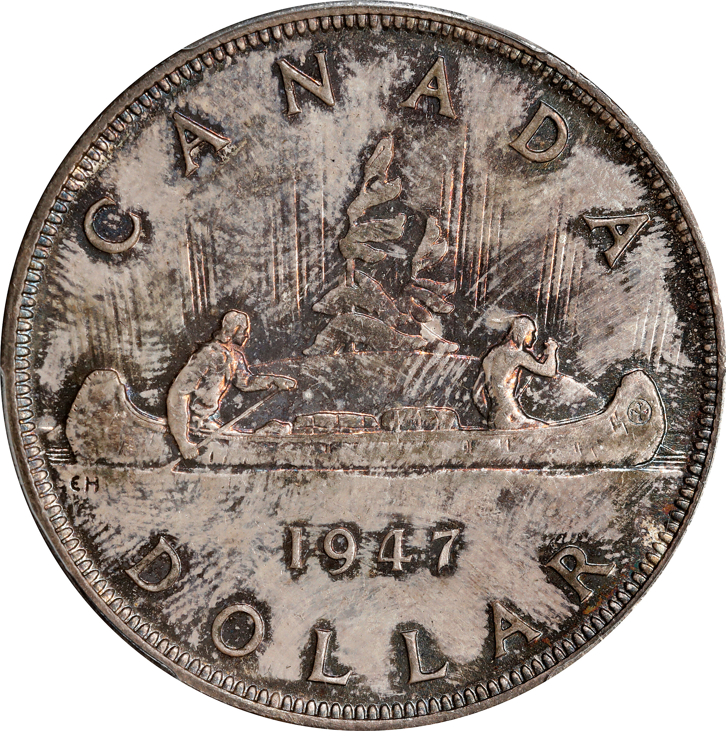 1947 S$1 Blunt 7 MS (KM-37) AU55 thumbnail 22
