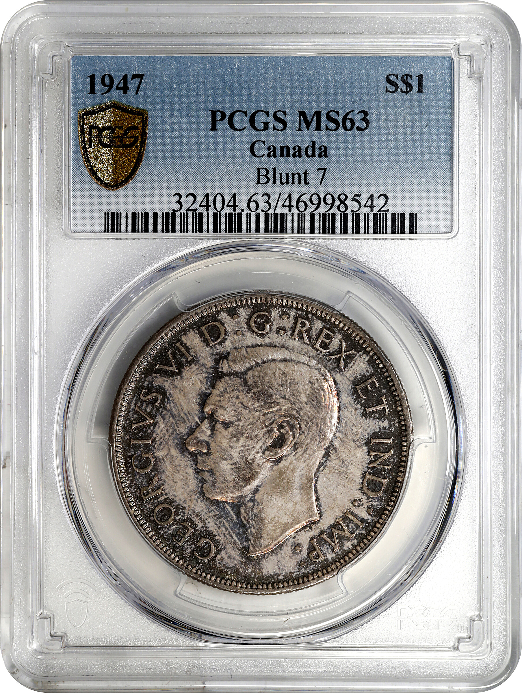 1947 S$1 Blunt 7 MS (KM-37) AU55 thumbnail 23