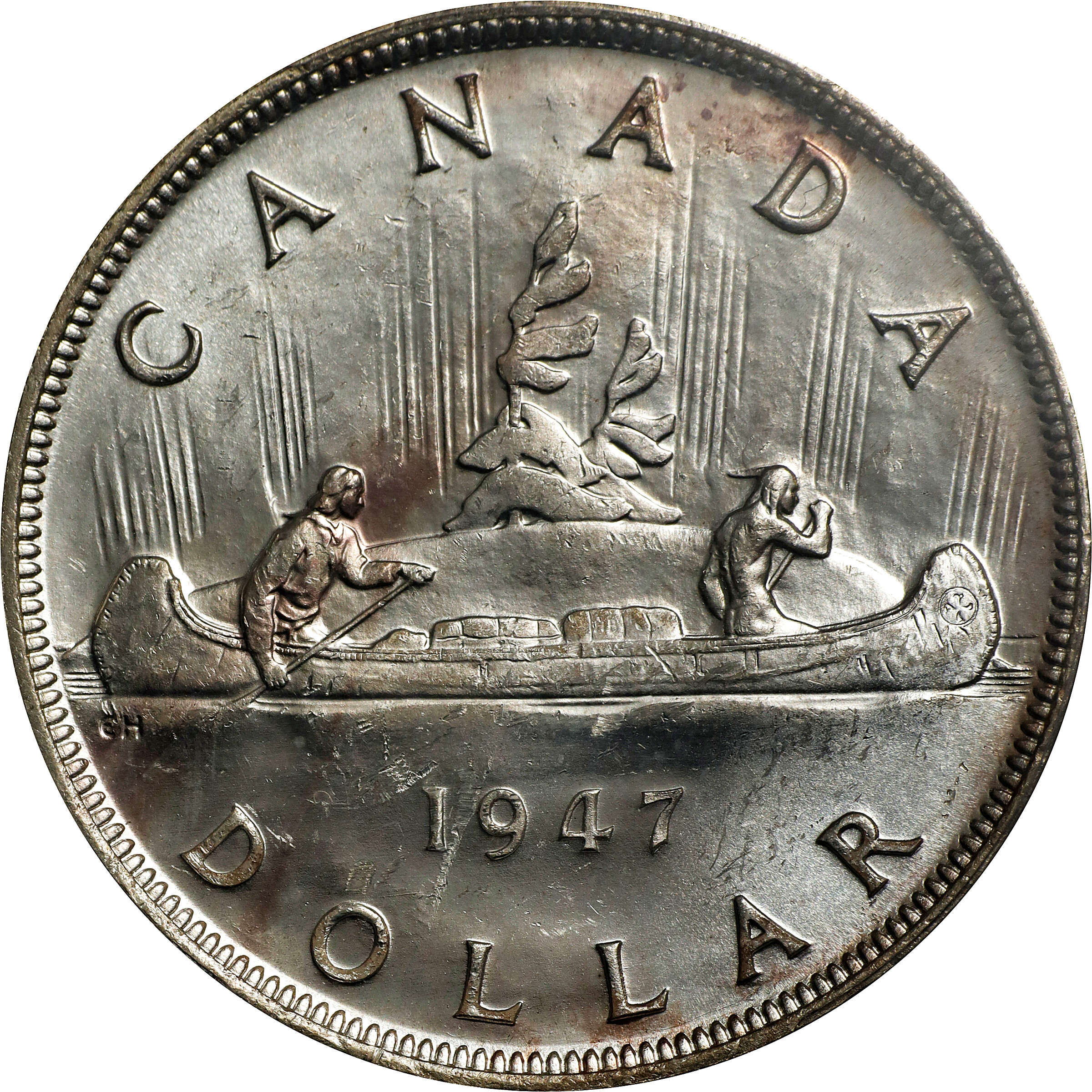 1947 S$1 Blunt 7 MS (KM-37) AU55 thumbnail 18