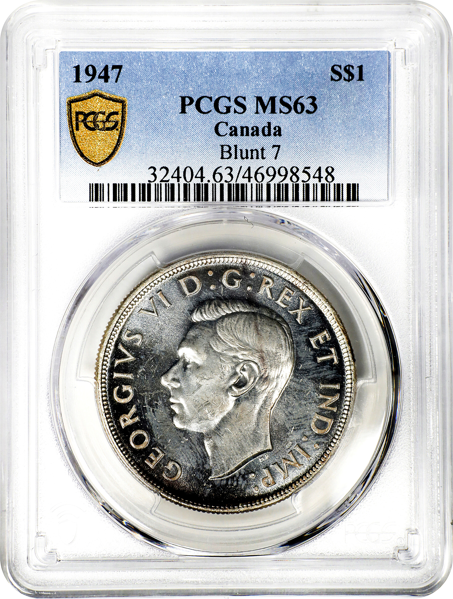 1947 S$1 Blunt 7 MS (KM-37) AU55 thumbnail 19