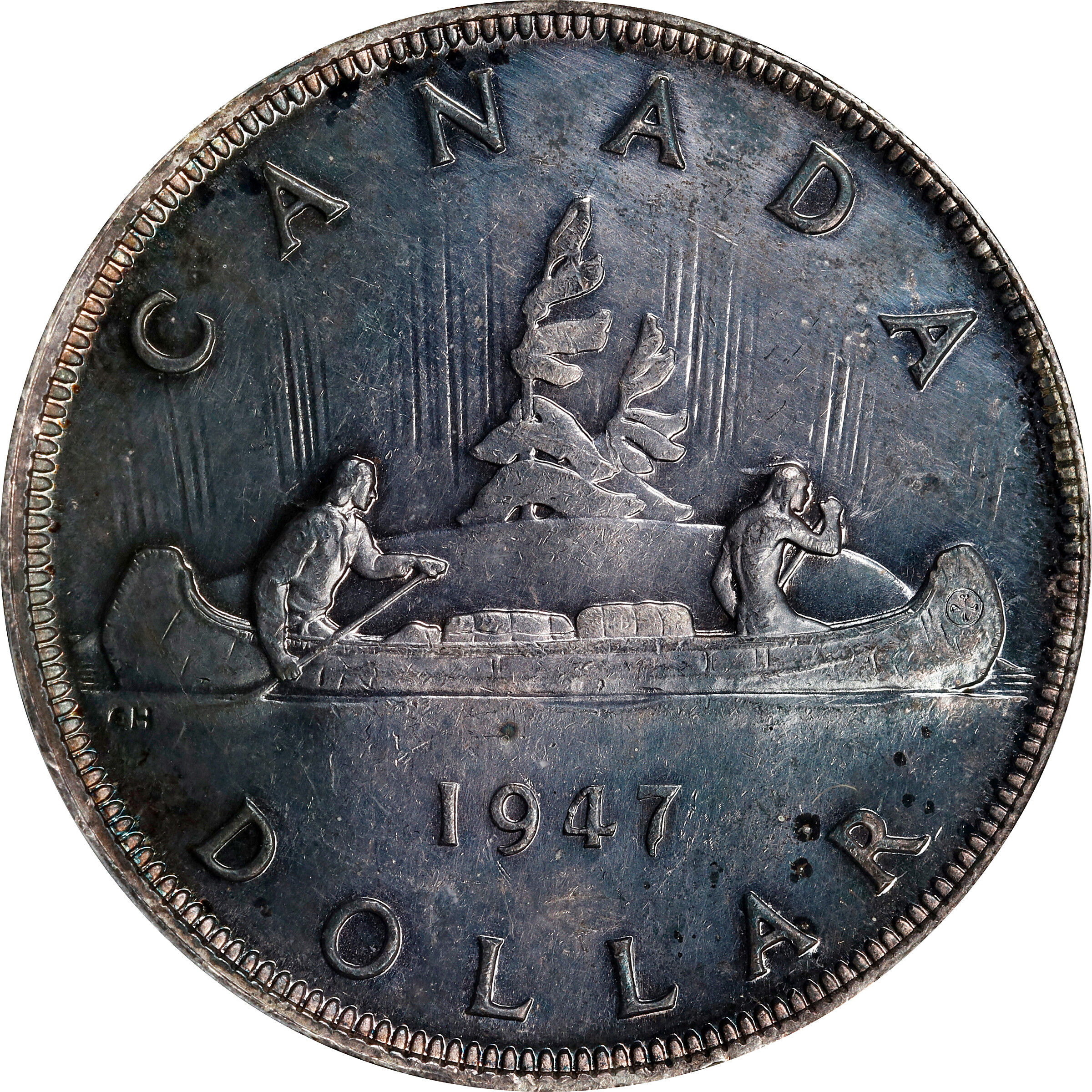 1947 S$1 Pointed 7  MS (KM-37) VF30 thumbnail 15